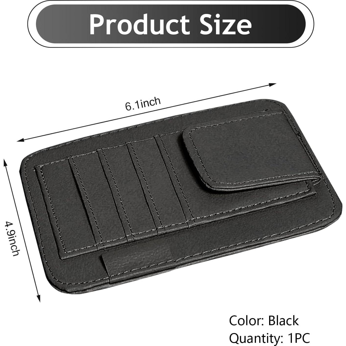 Organizador de Visera de Coche Arwrilt Negro Multifuncional