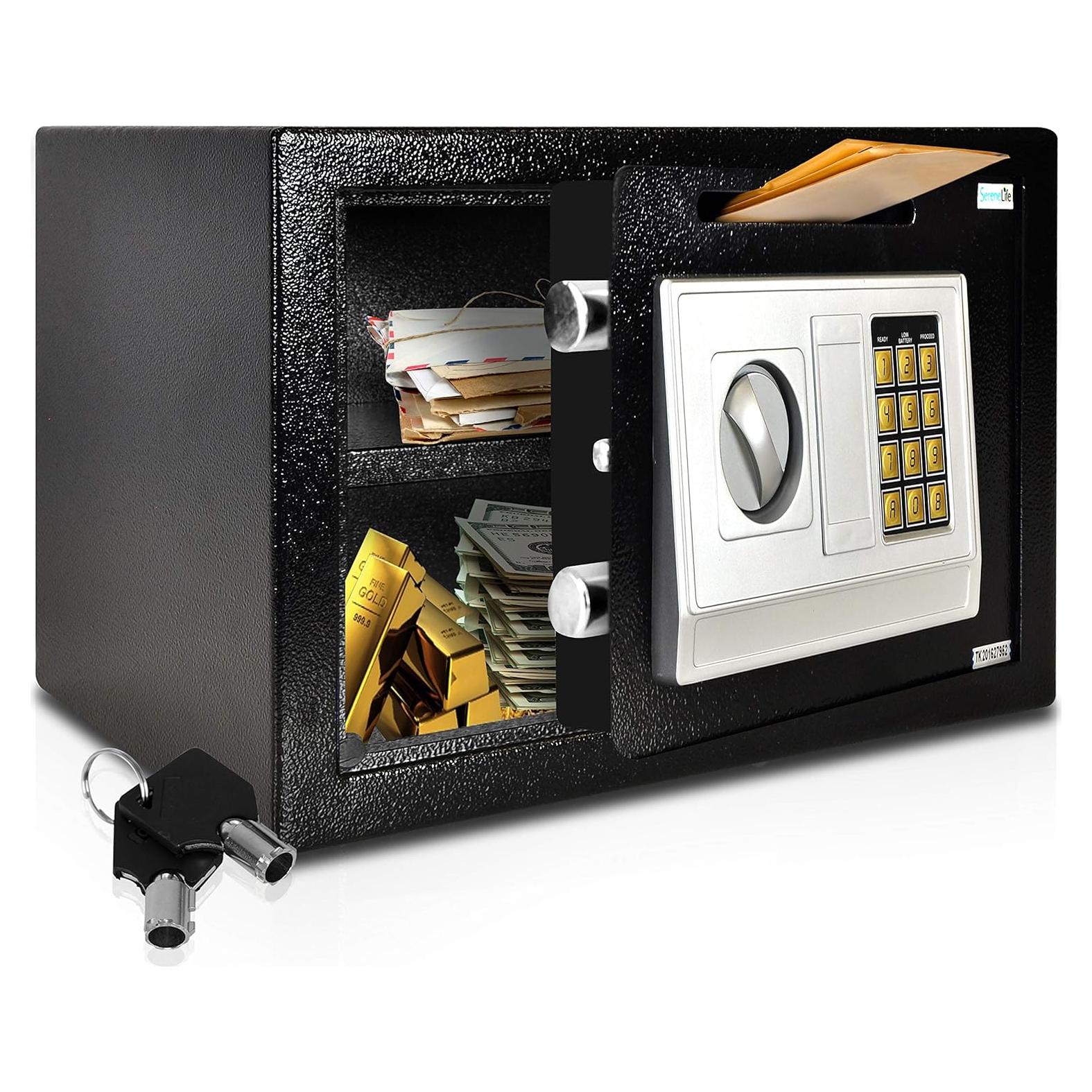 Caja Fuerte Electrónica SereneLife 35.1x24.9cm con Llaves
