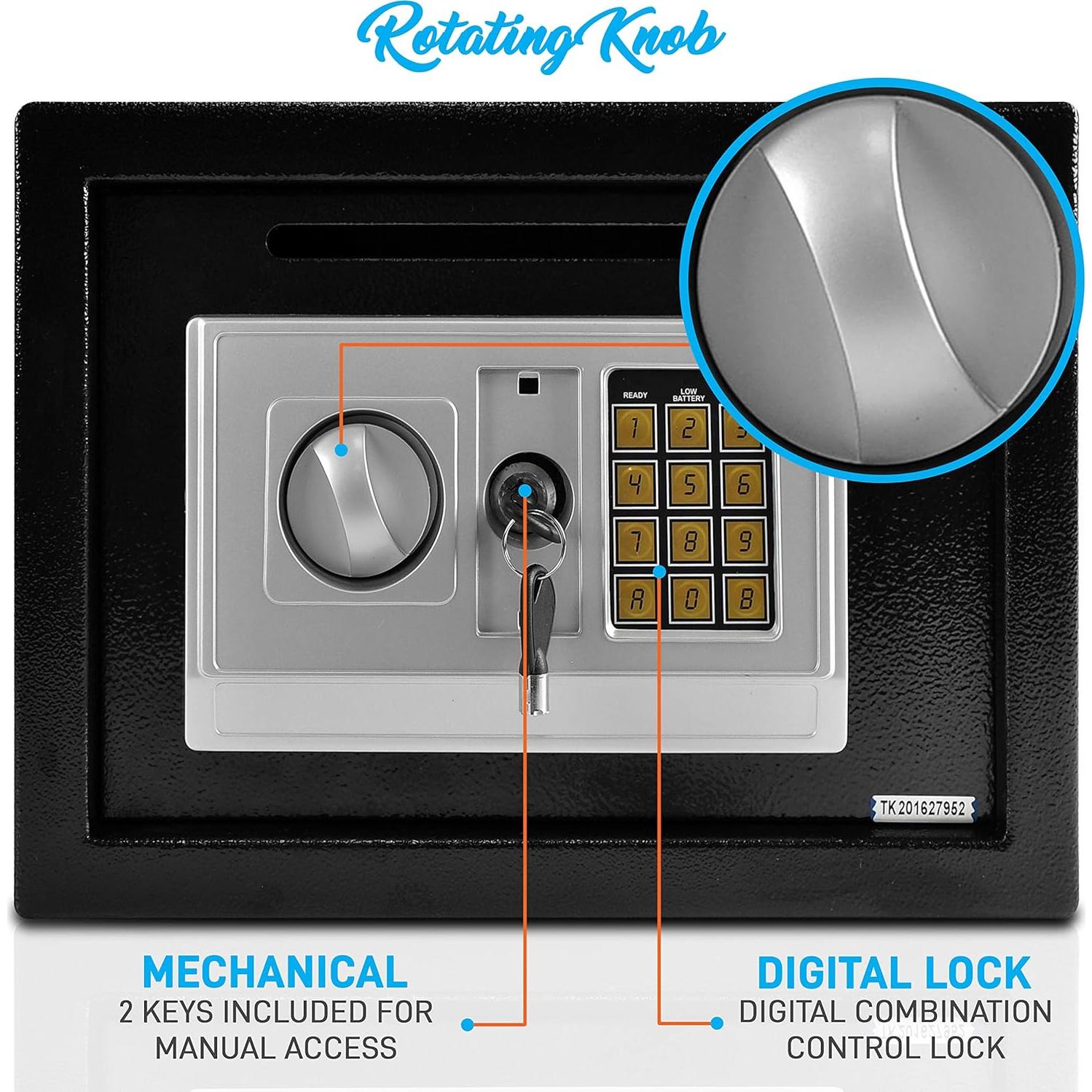 Caja Fuerte Electrónica SereneLife 35.1x24.9cm con Llaves