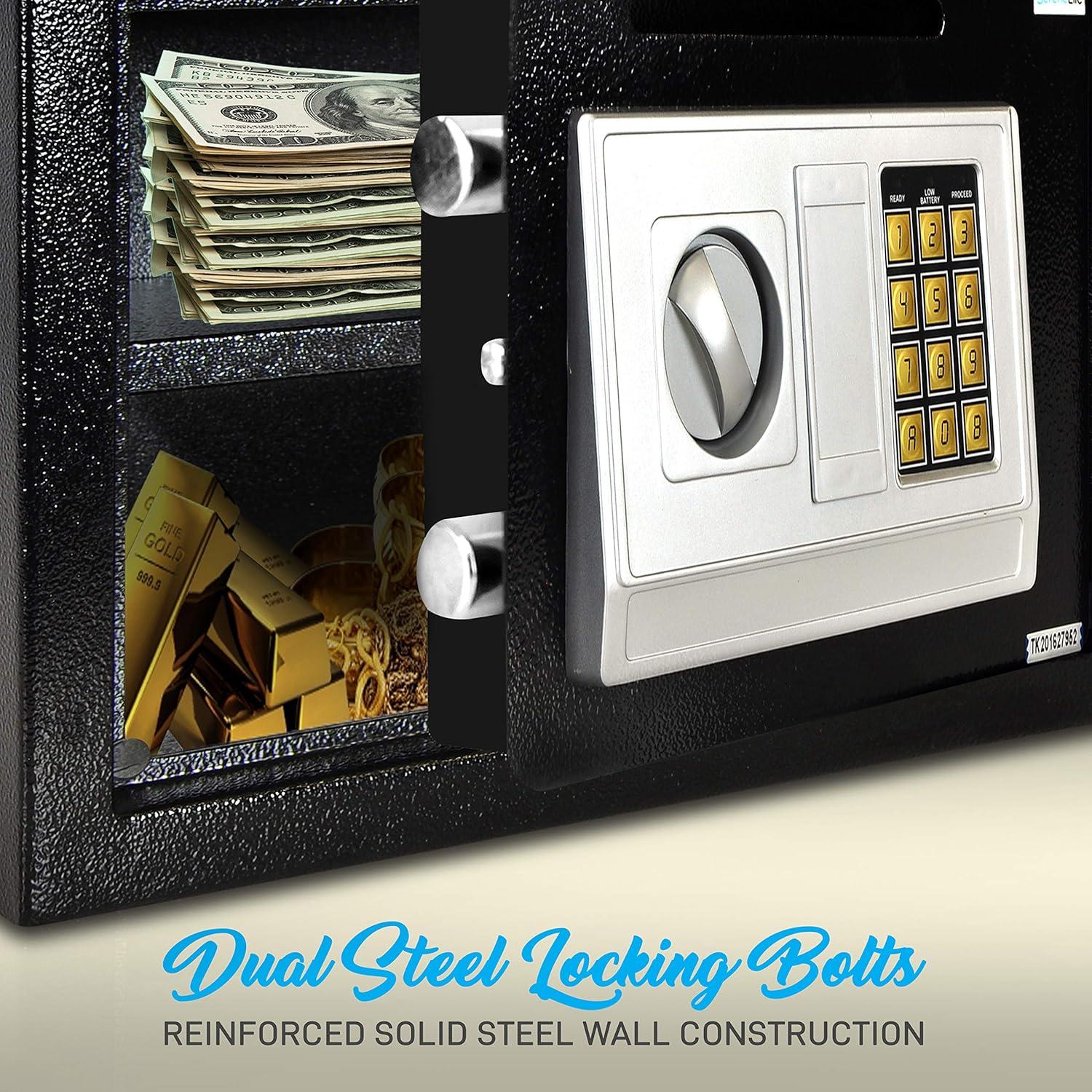 Caja Fuerte Electrónica SereneLife 35.1x24.9cm con Llaves