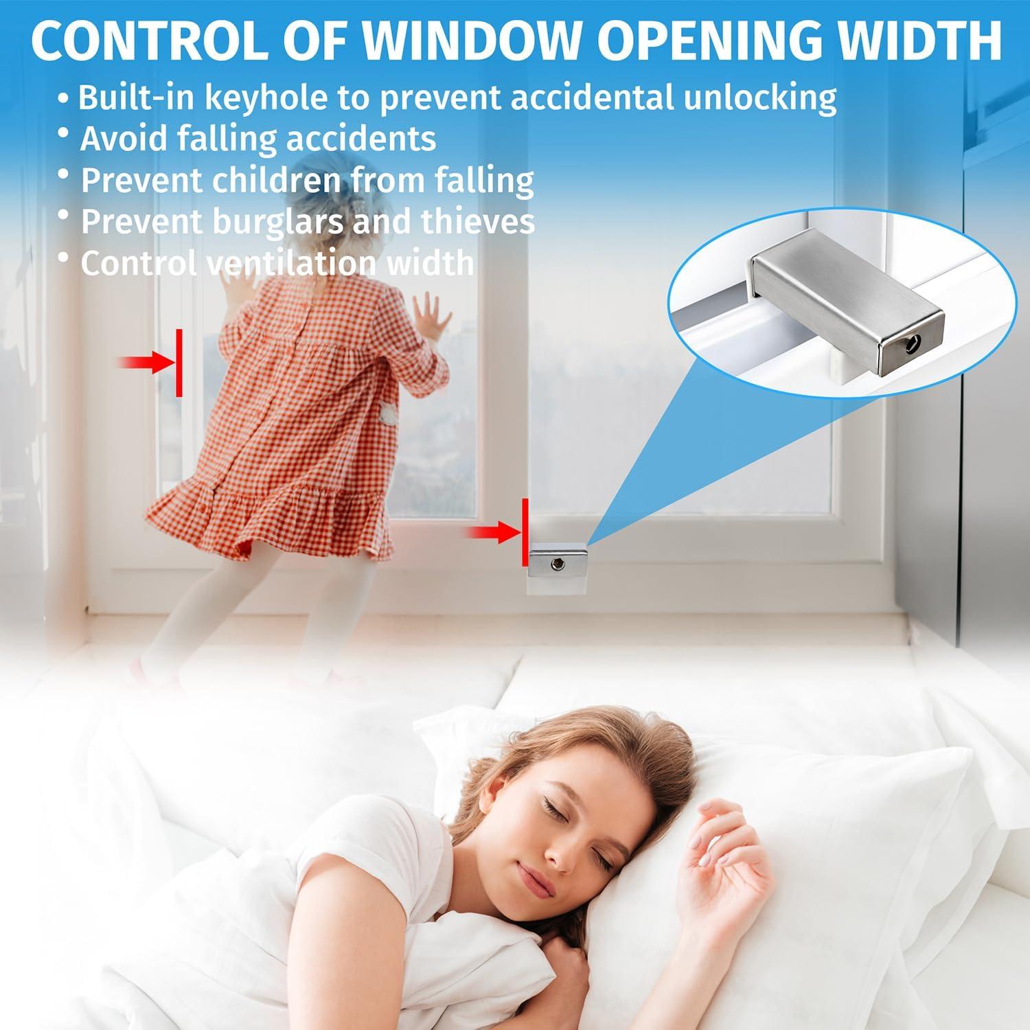 Cerraduras de Ventana Deslizante Acero Inoxidable 4 Pcs