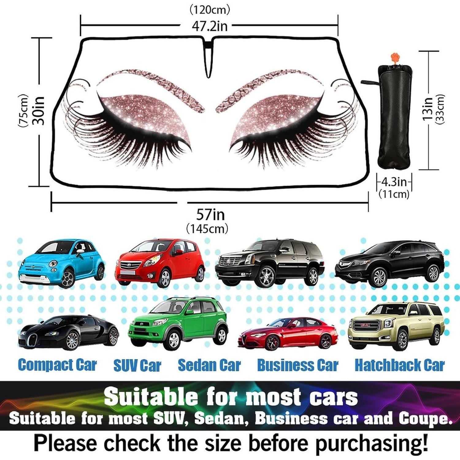 Sombrilla de Parabrisas Socira Gorgeous Eyelash 145x76 cm