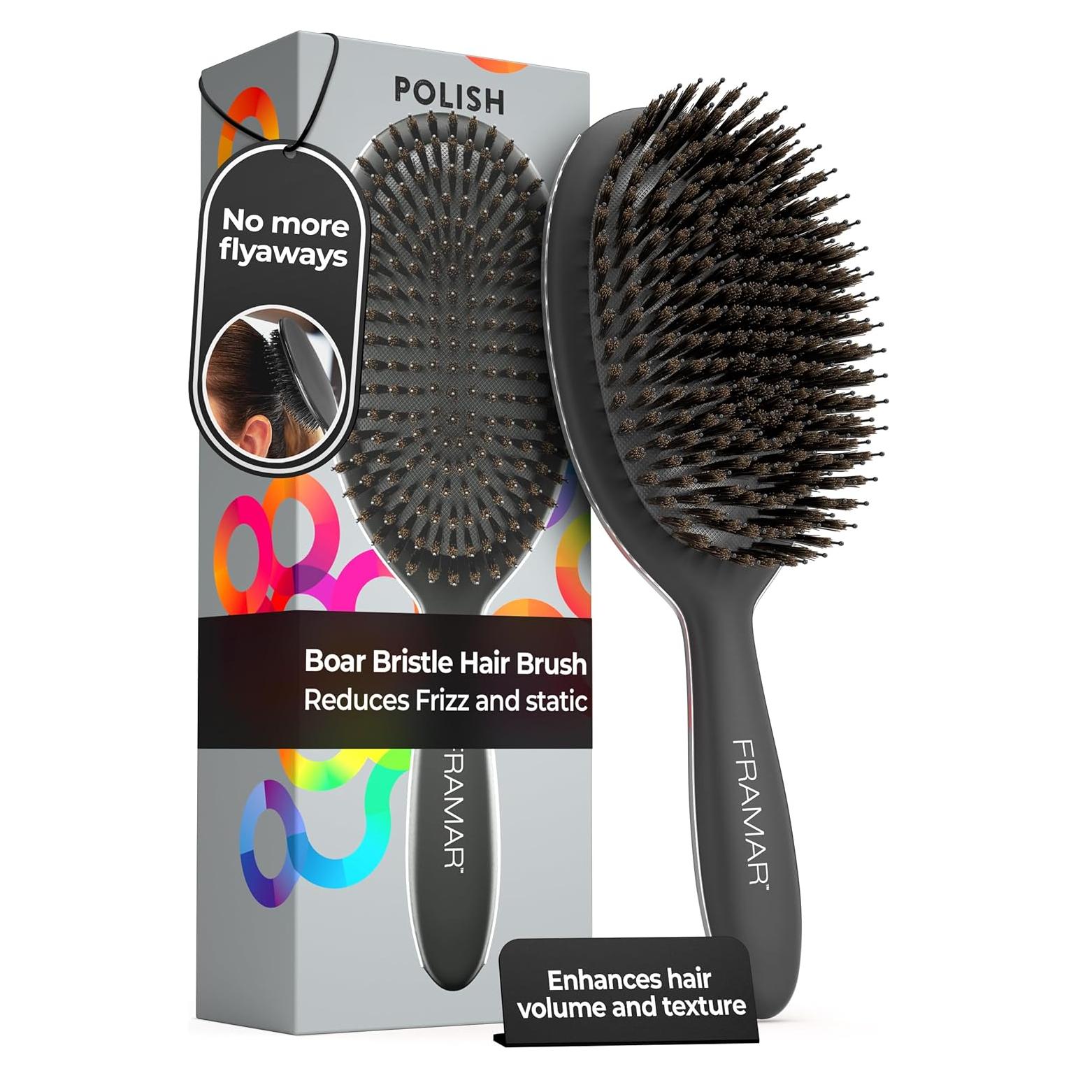 Cepillo de Cerdas de Jabalí Suave FRAMAR Negro 5.2x26.1cm