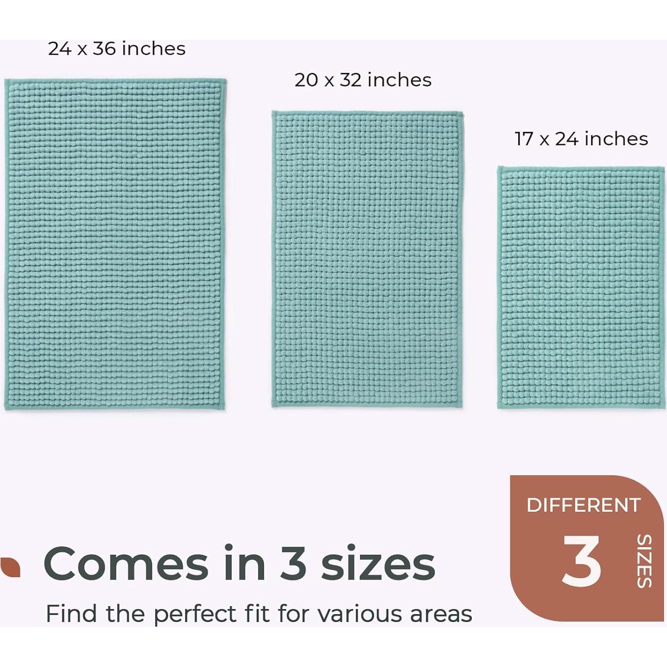 Alfombrilla de Baño Antideslizante FRESHMINT Chenille 61x43cm Azul Aqua