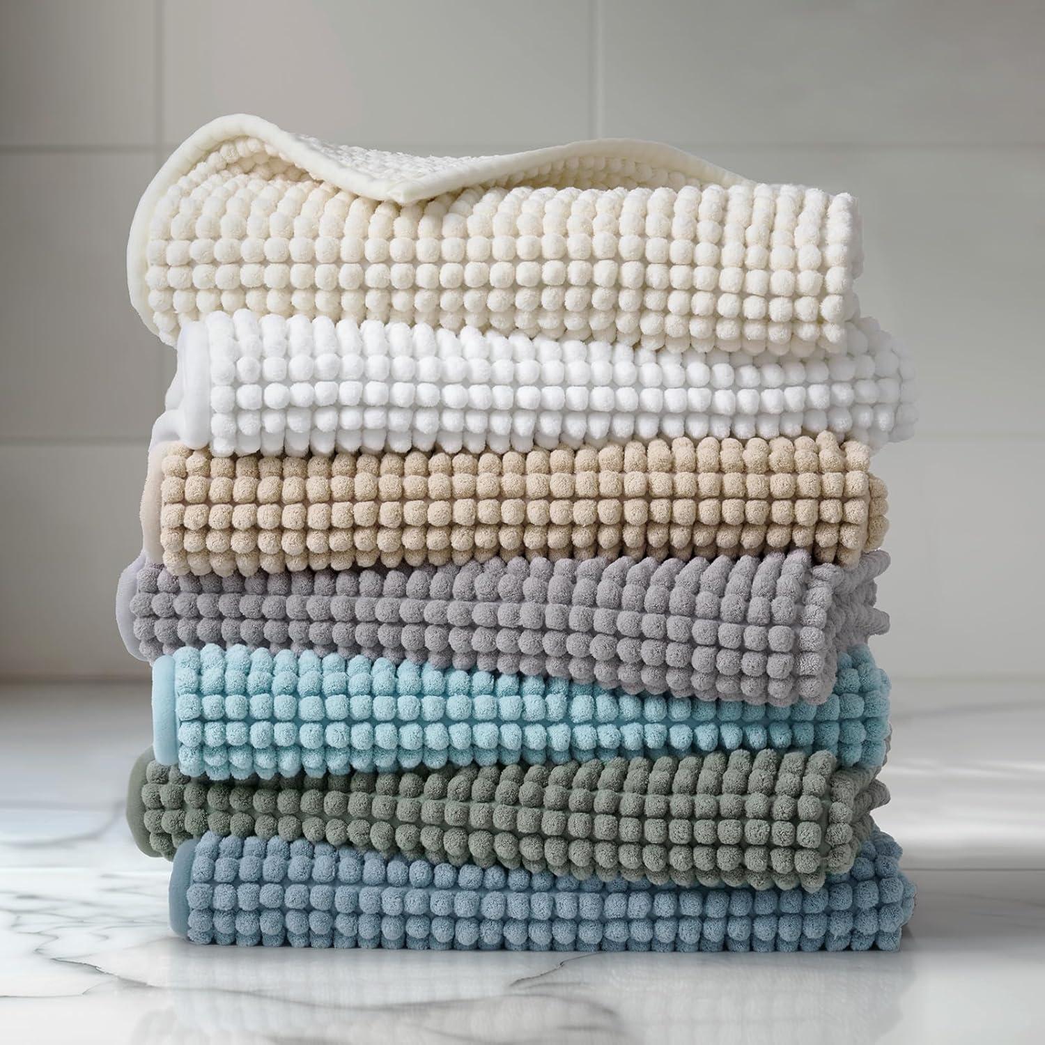 Alfombrilla de Baño Antideslizante FRESHMINT Chenille 61x43cm Azul Aqua