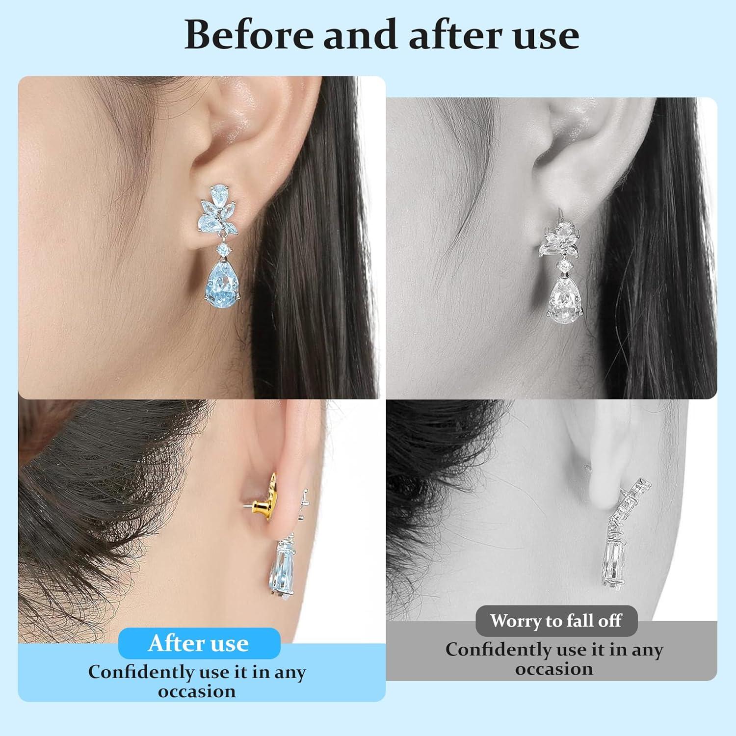 Respaldo de Pendientes Aeloer Oro 4 Pcs Malla Anticaída