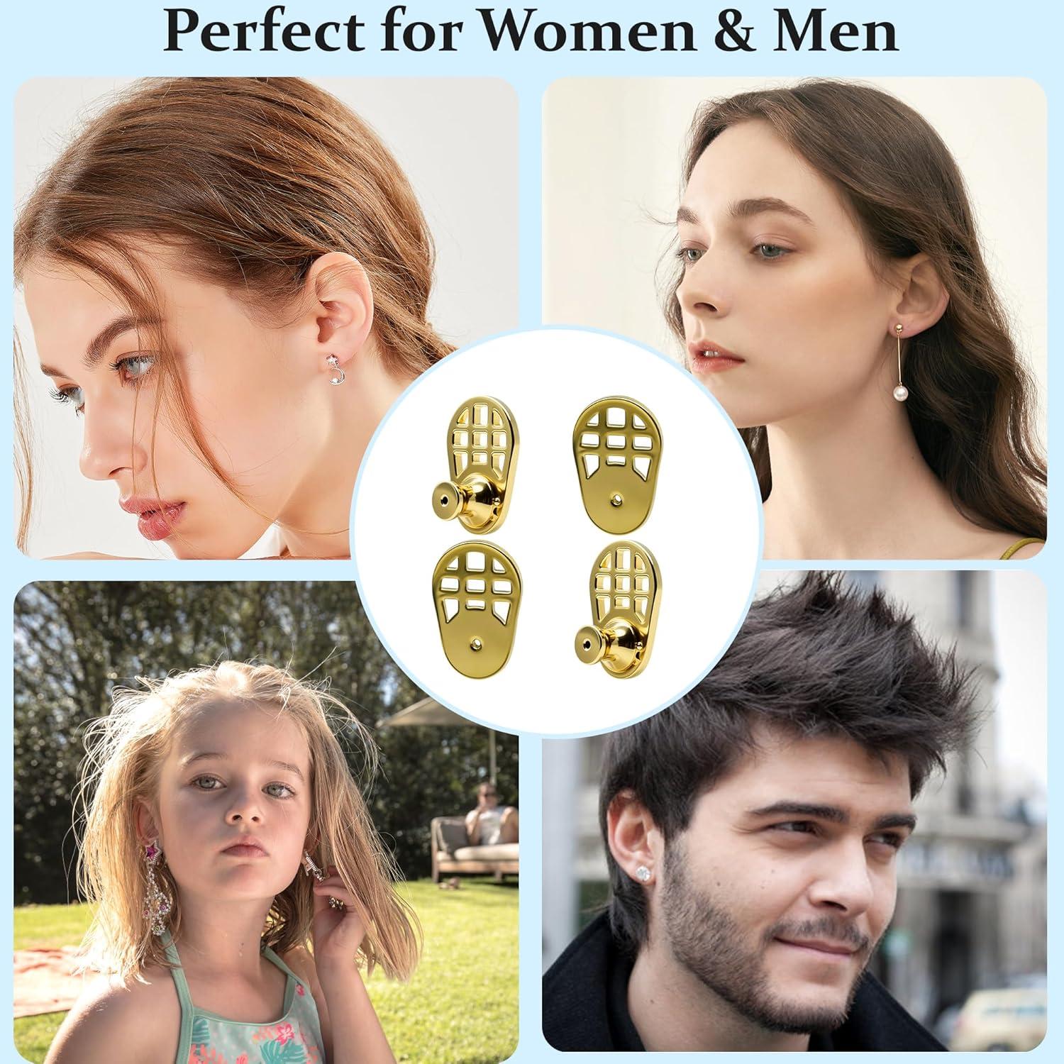 Respaldo de Pendientes Aeloer Oro 4 Pcs Malla Anticaída