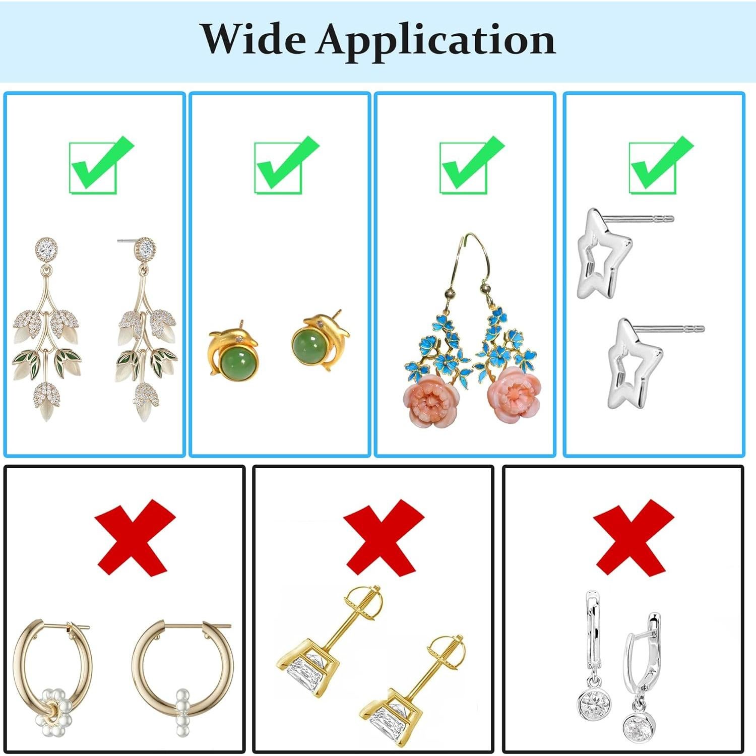 Respaldo de Pendientes Aeloer Oro 4 Pcs Malla Anticaída