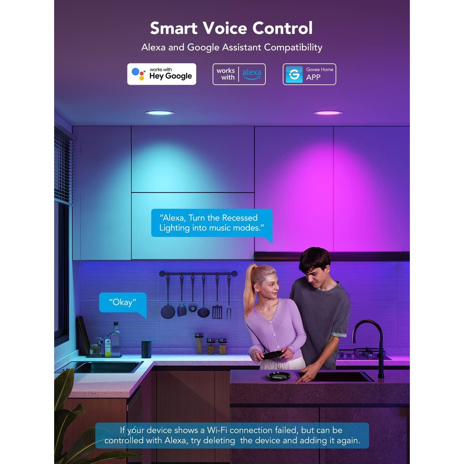 Iluminación empotrada Govee 15,24 cm Wi-Fi Bluetooth RGBWW 1100 lúmenes