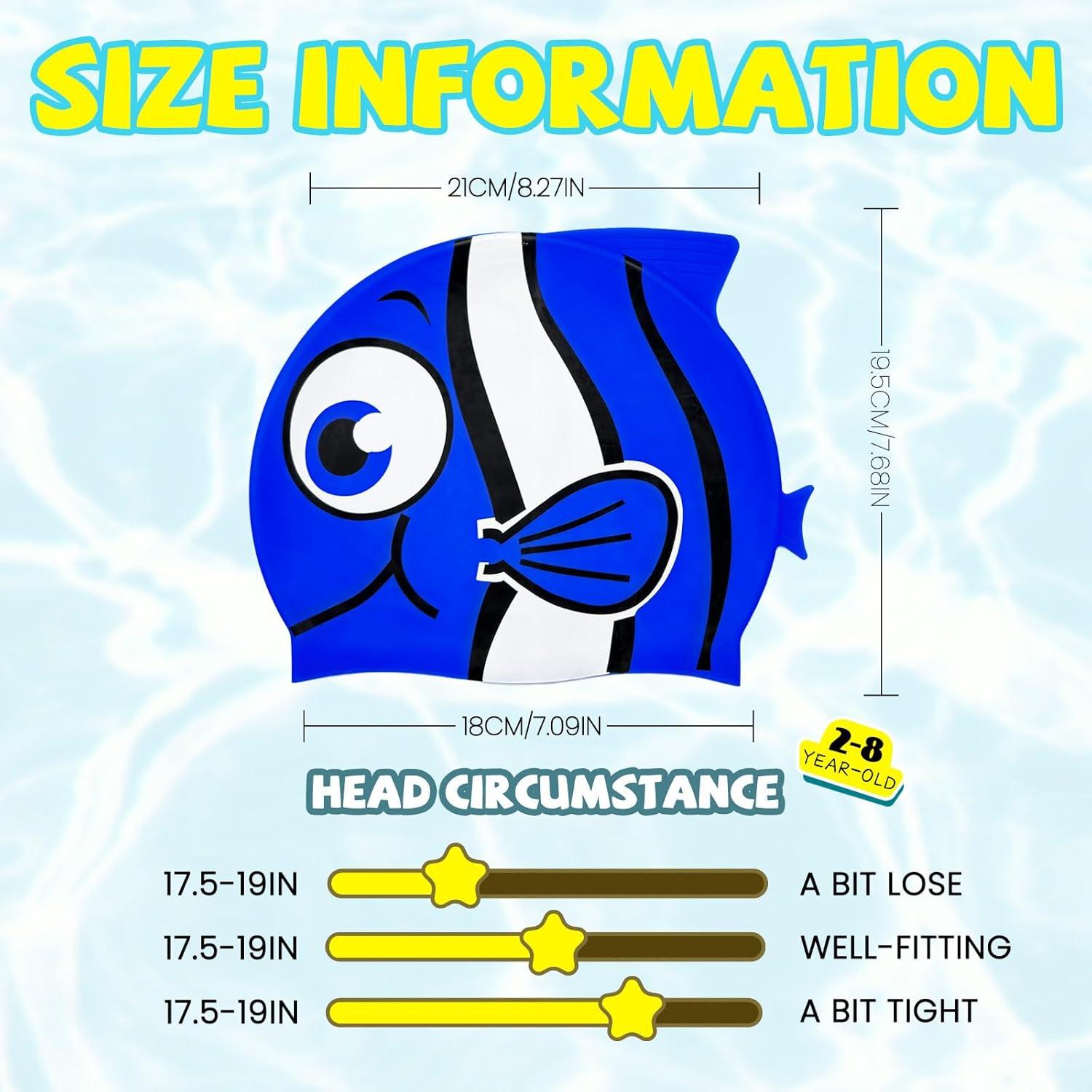 Gorro de natación ZHAZHANIU para niños 3-8 años silicona