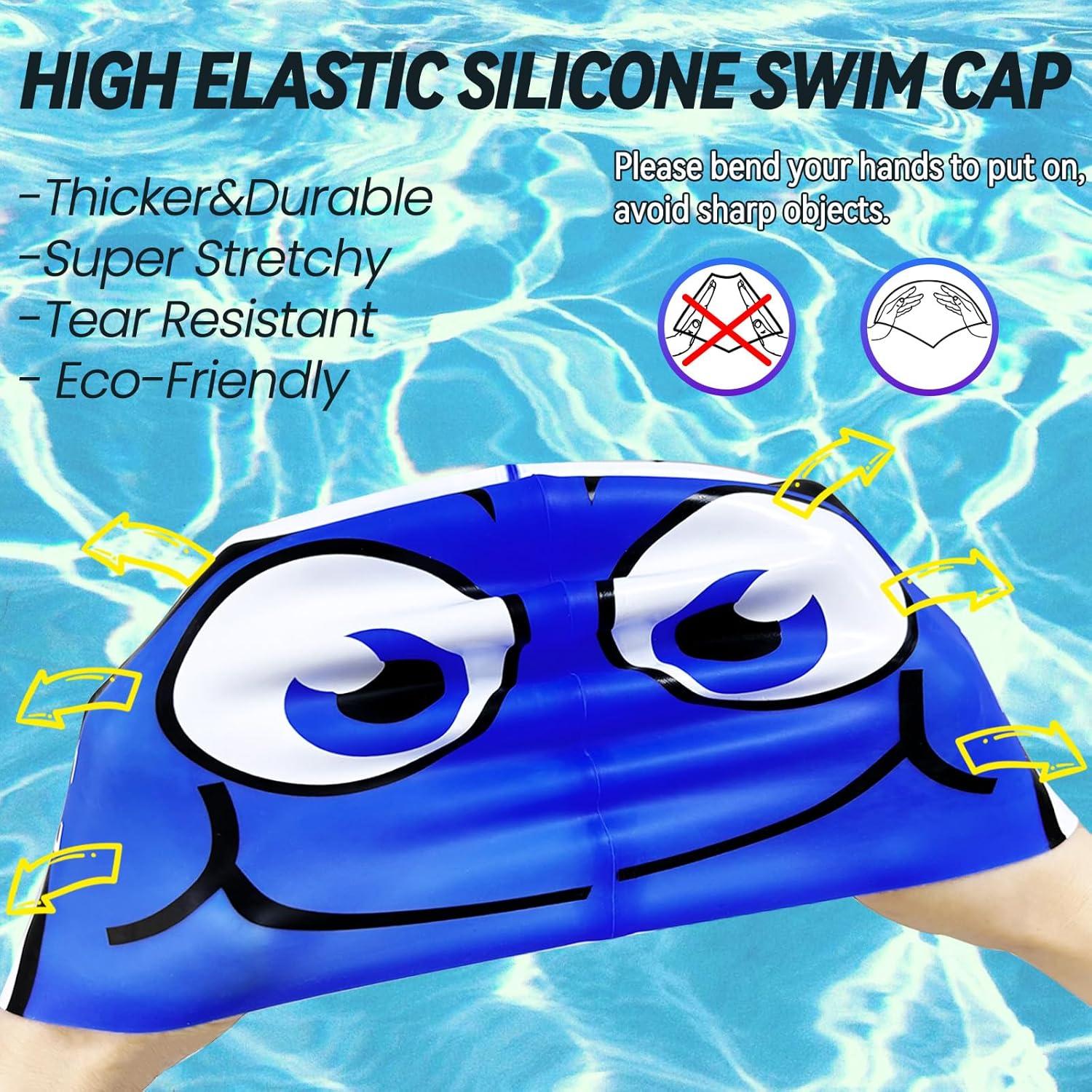 Gorro de natación ZHAZHANIU para niños 3-8 años silicona