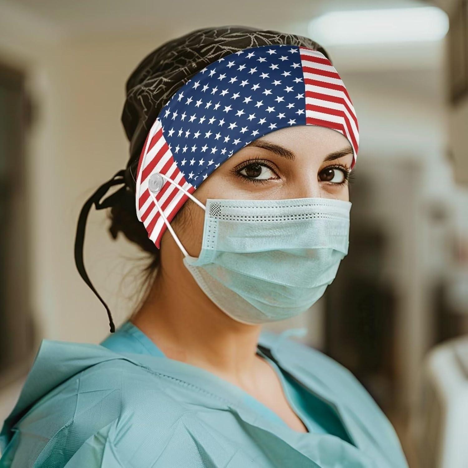 Cinta para la cabeza Babrukda con botones para mascarilla