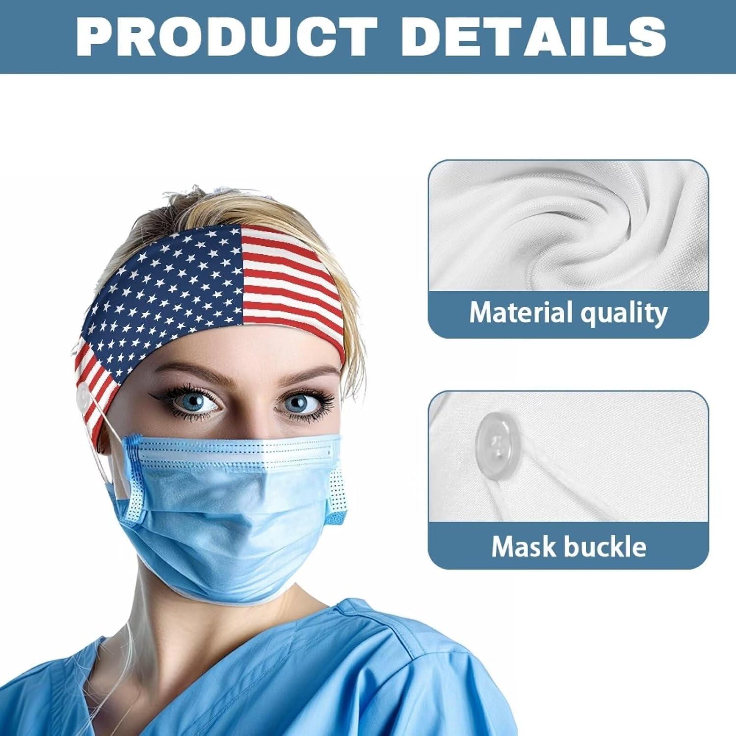 Cinta para la cabeza Babrukda con botones para mascarilla