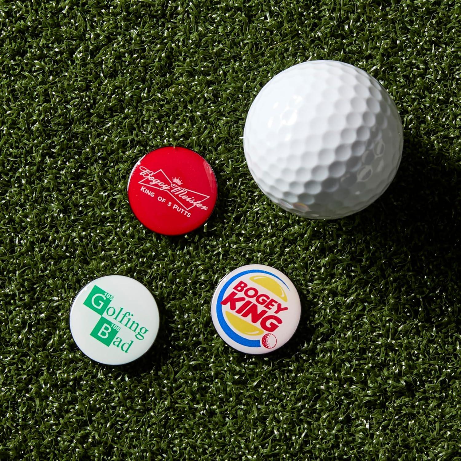 Clip Magnético para Sombrero con 3 Marcadores de Golf Wolf Golf