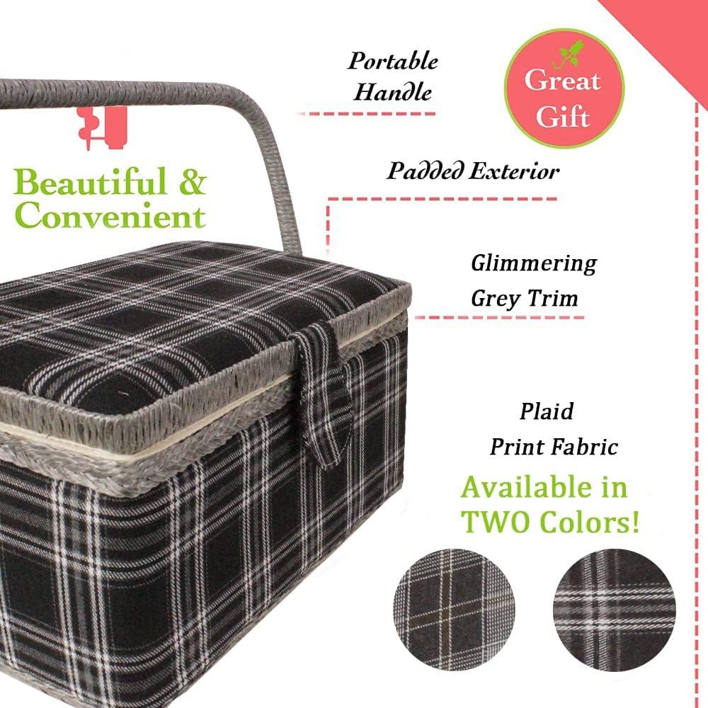 Cesta de Costura Mediana Adolfo Design Floral 28x18x14 cm