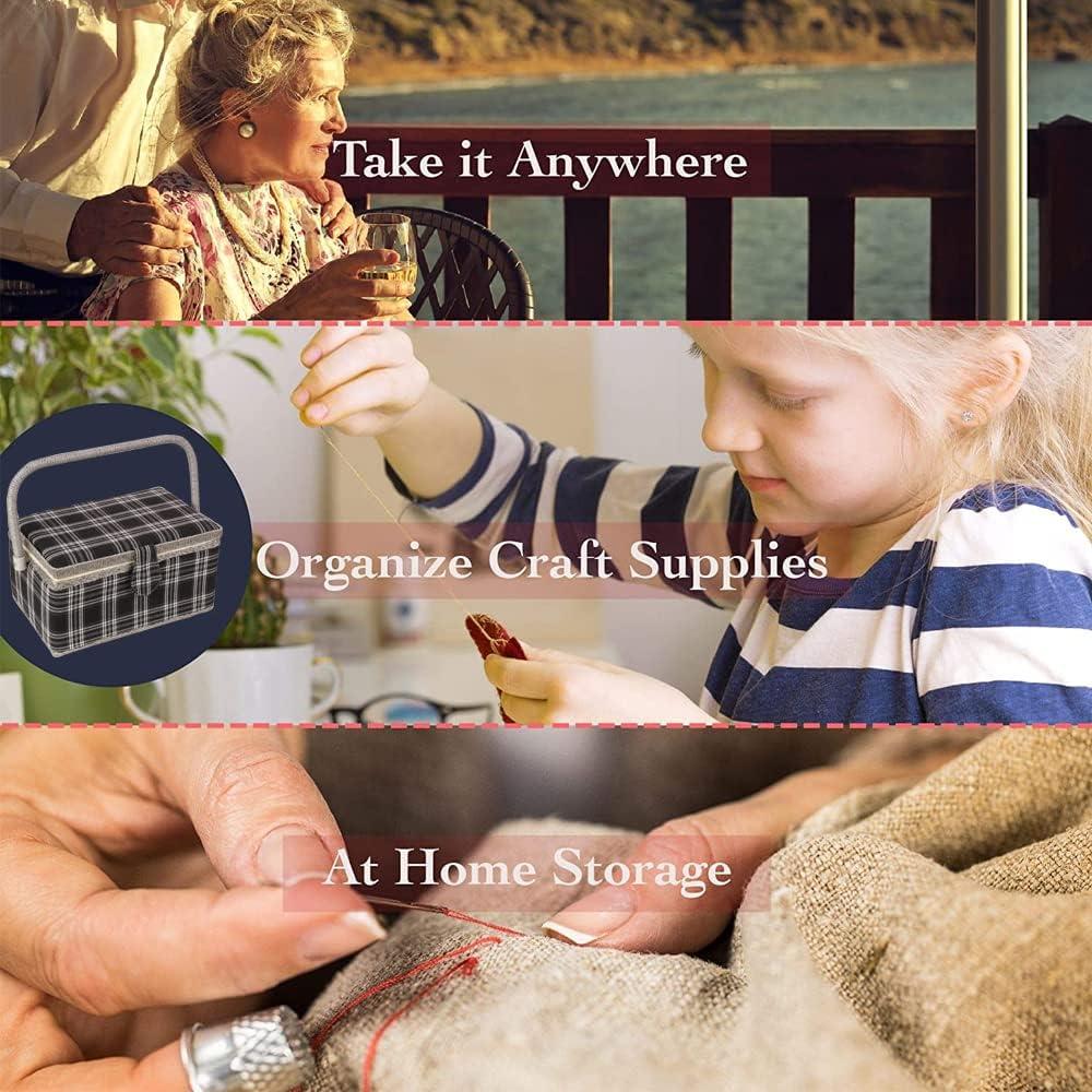 Cesta de Costura Mediana Adolfo Design Floral 28x18x14 cm