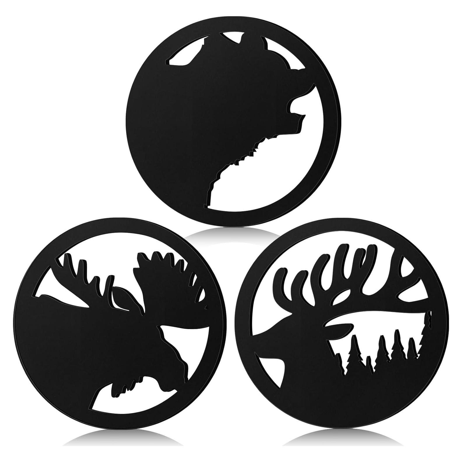 Soportes de Hierro Fundido Reallnaive 20 cm - Set de 3 Oso, Ciervo, Alce