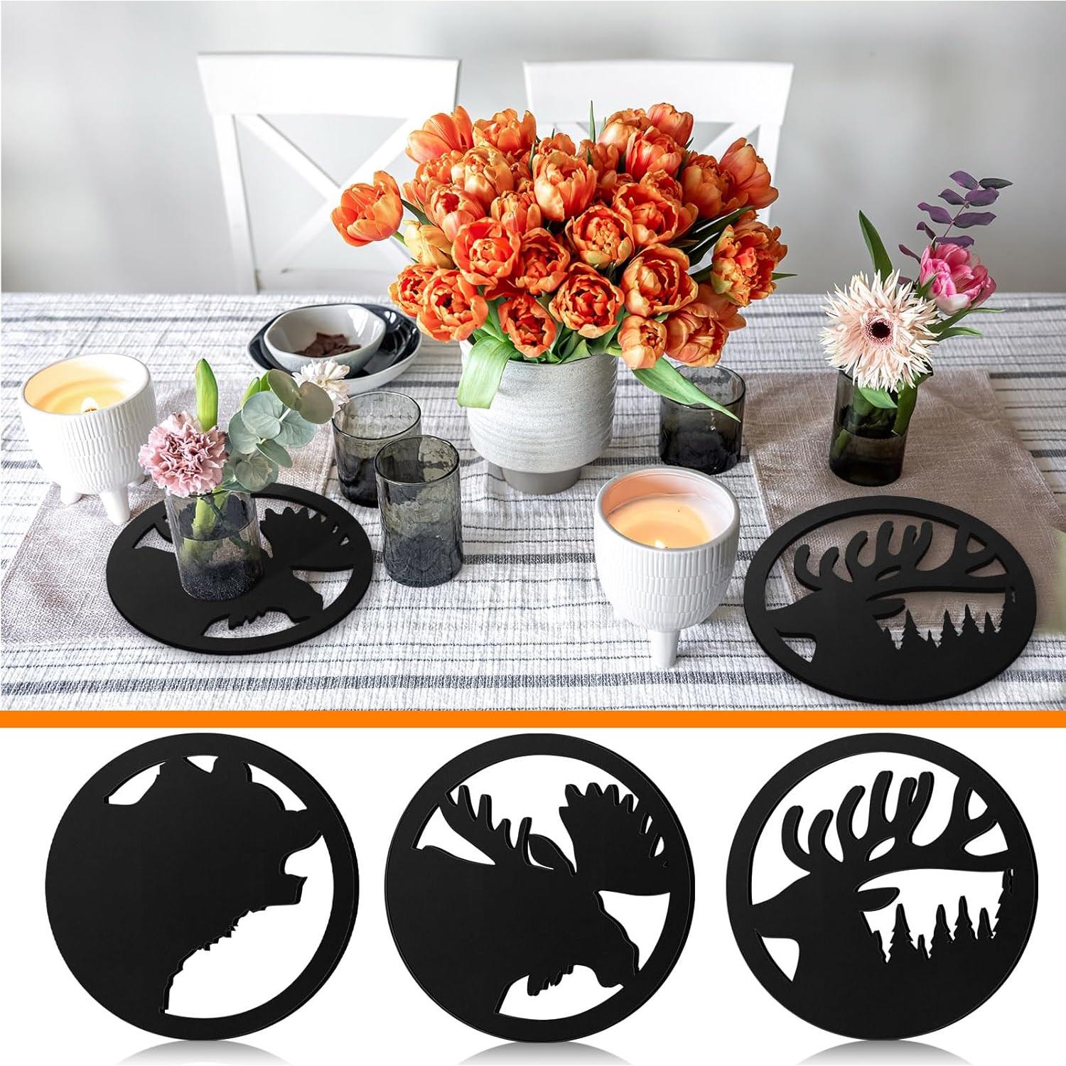 Soportes de Hierro Fundido Reallnaive 20 cm - Set de 3 Oso, Ciervo, Alce