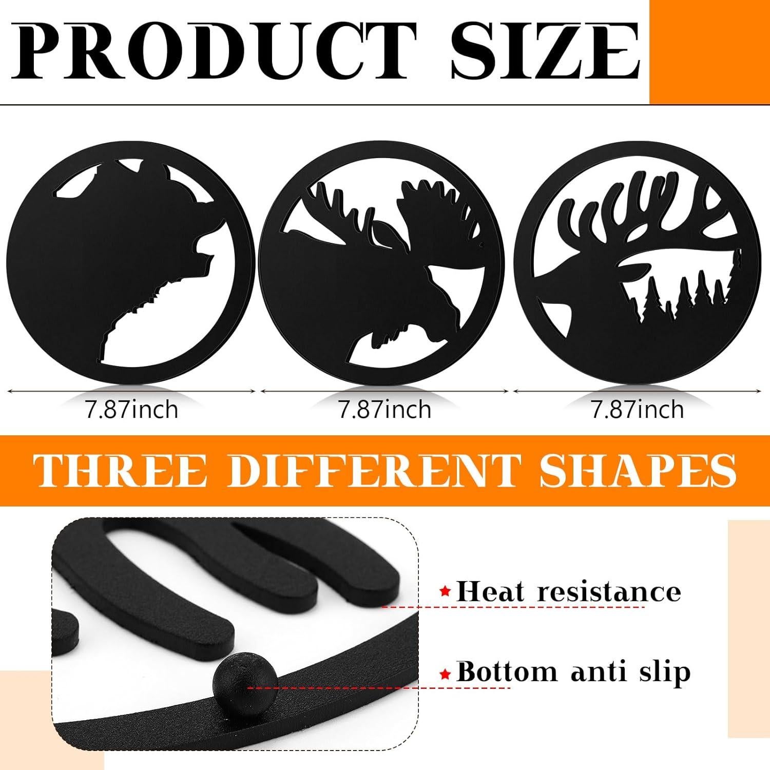 Soportes de Hierro Fundido Reallnaive 20 cm - Set de 3 Oso, Ciervo, Alce