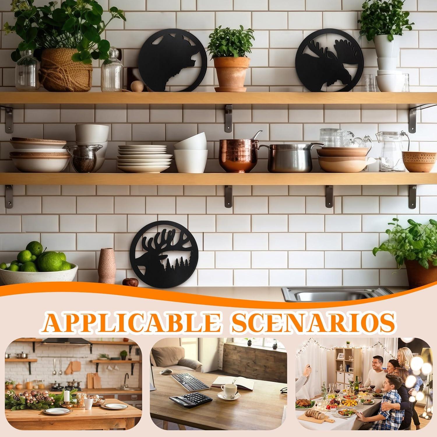 Soportes de Hierro Fundido Reallnaive 20 cm - Set de 3 Oso, Ciervo, Alce