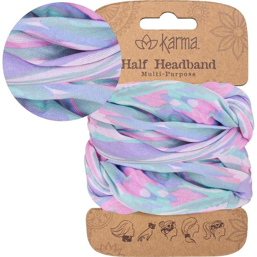 Diadema Elástica Floral Karma para Mujeres - 1 Cuenta - Marrón Claro/Azul