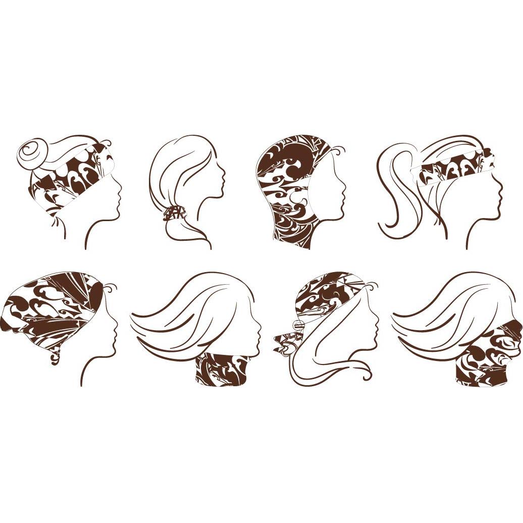 Diadema Elástica Floral Karma para Mujeres - 1 Cuenta - Marrón Claro/Azul