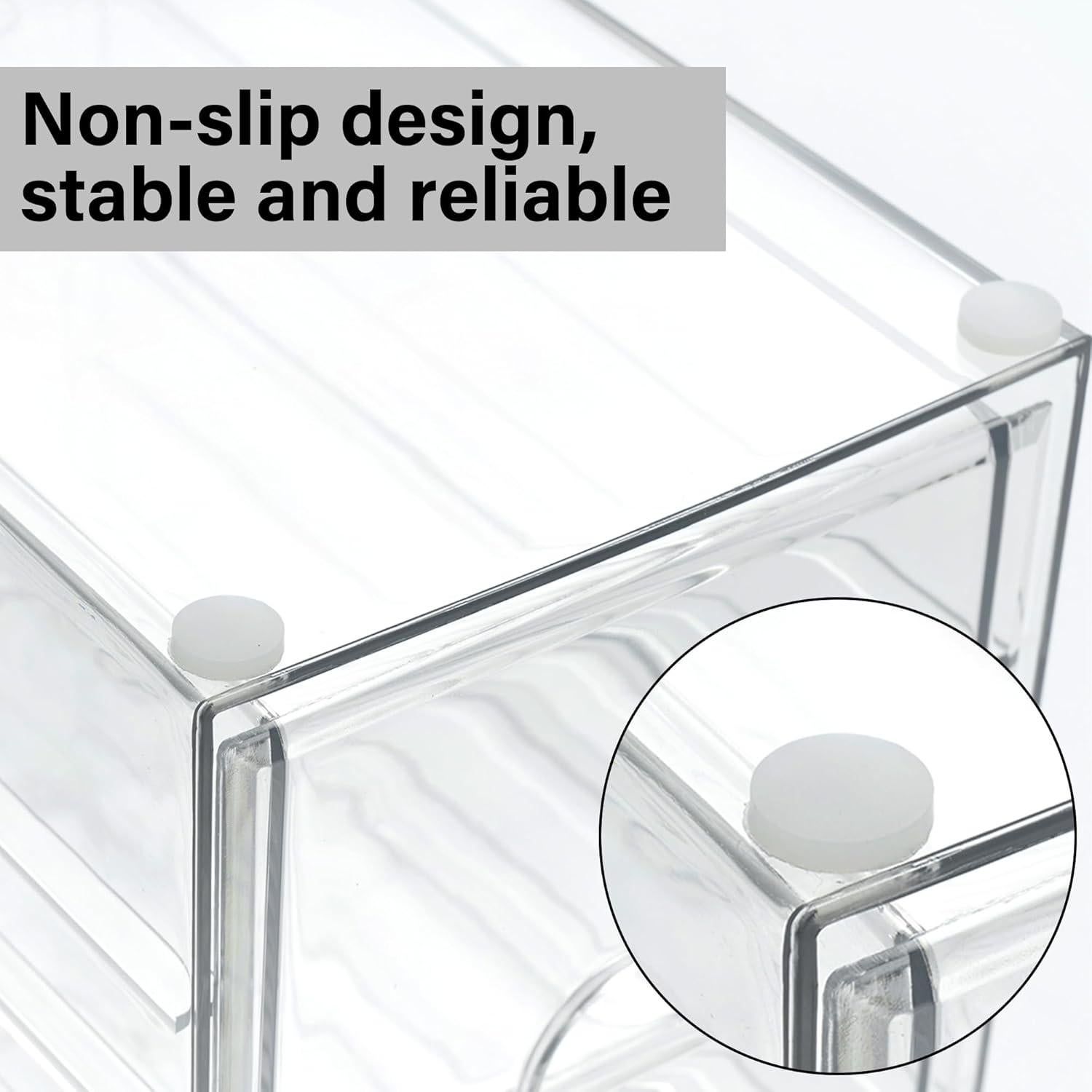 Organizador de Maquillaje Acrílico Prsildan 4 Cajones Apilables