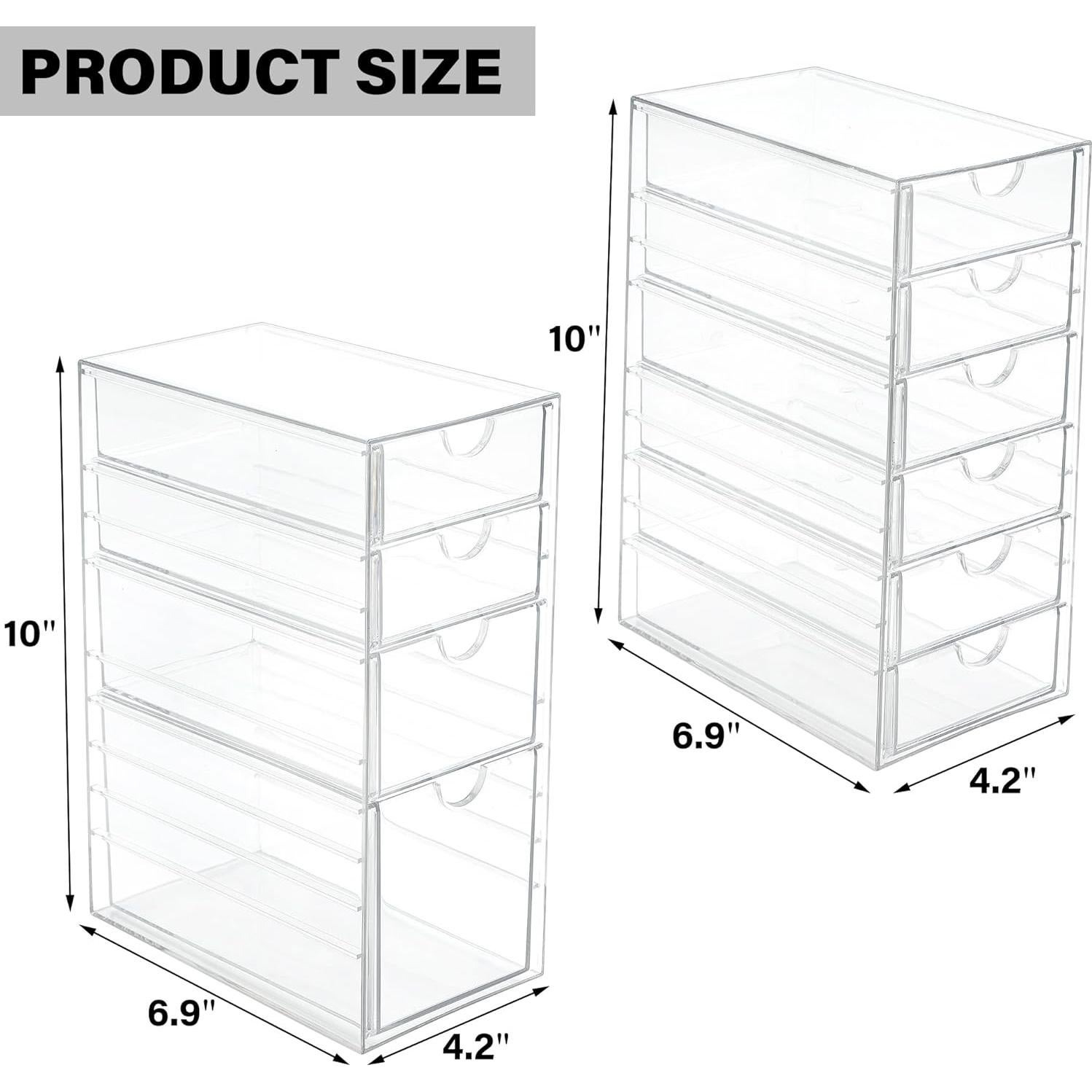 Organizador de Maquillaje Prsildan 10 Cajones Acrílico Transparente