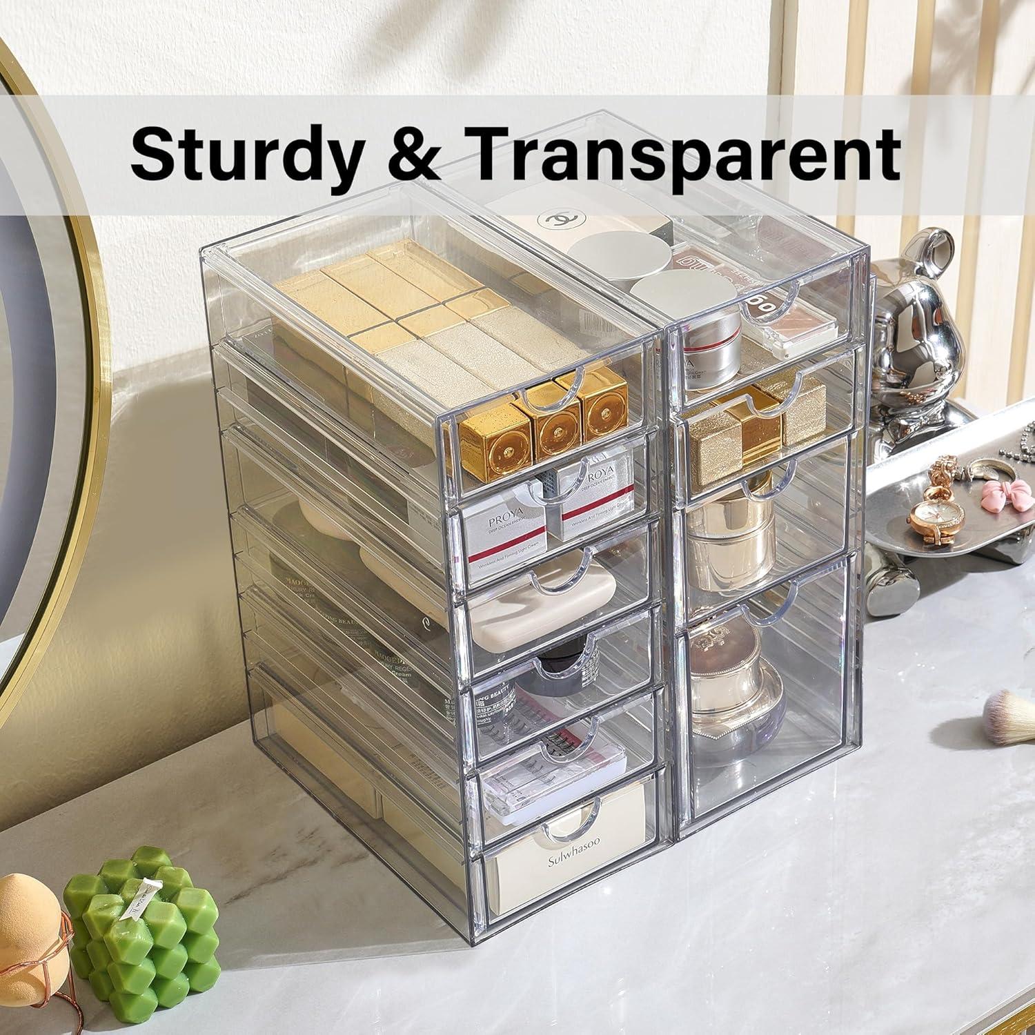 Organizador de Maquillaje Prsildan 10 Cajones Acrílico Transparente