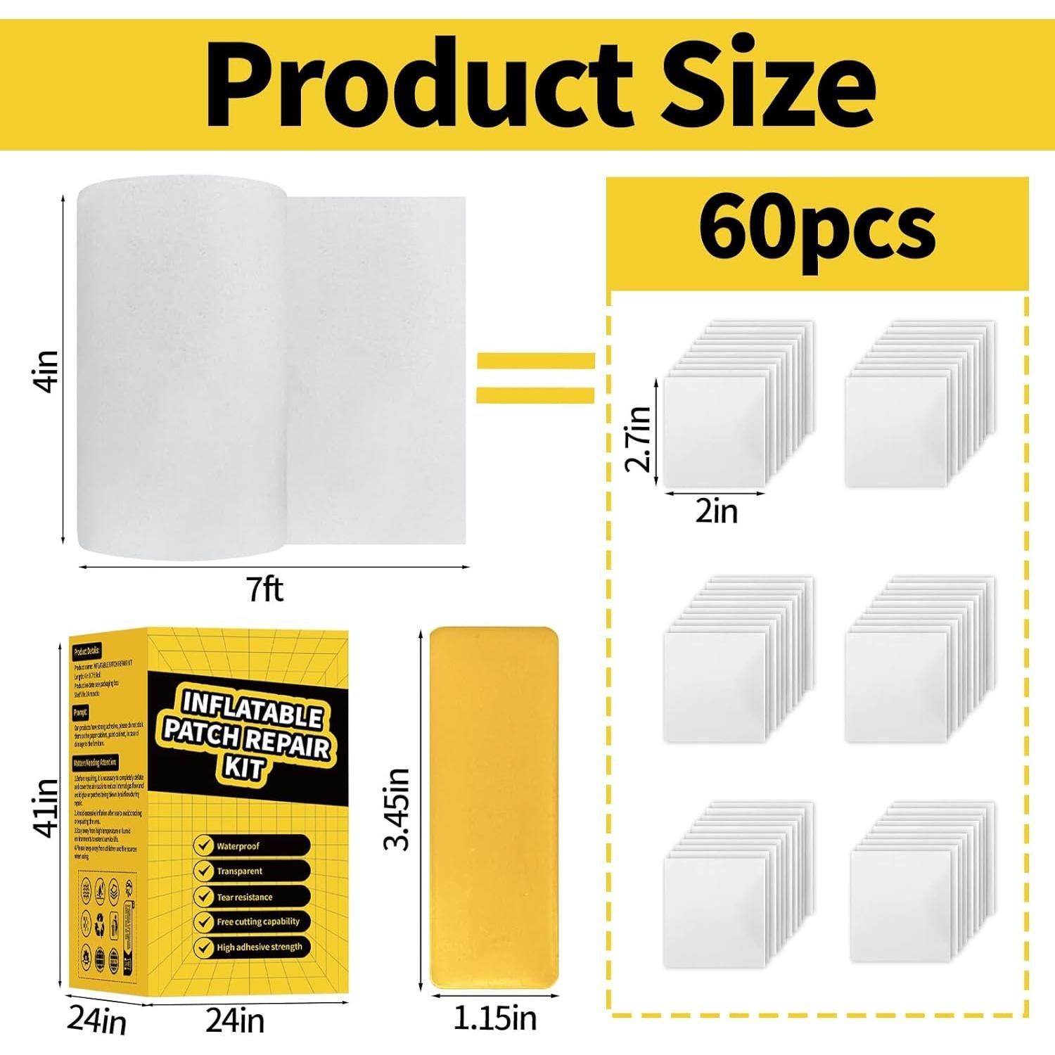 Kit de Reparación Inflable Profesional WINUSD 10.16 cm x 2.13 m