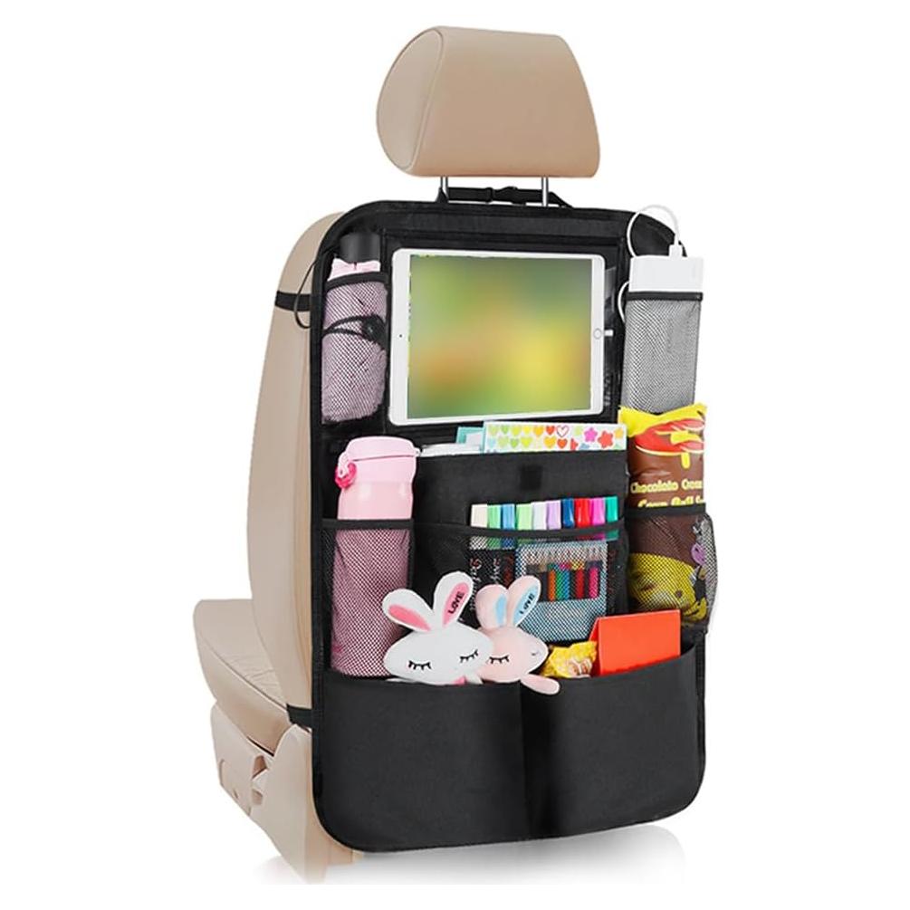 Organizador de Asiento Trasero AICEL Negro Impermeable 9 Bolsillos