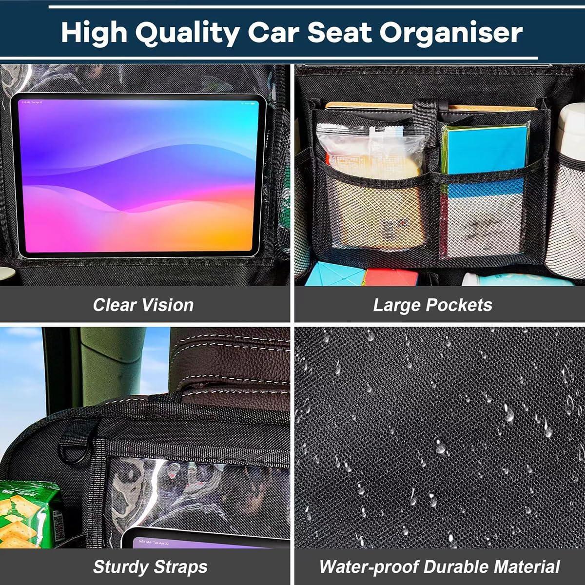 Organizador de Asiento Trasero AICEL Negro Impermeable 9 Bolsillos