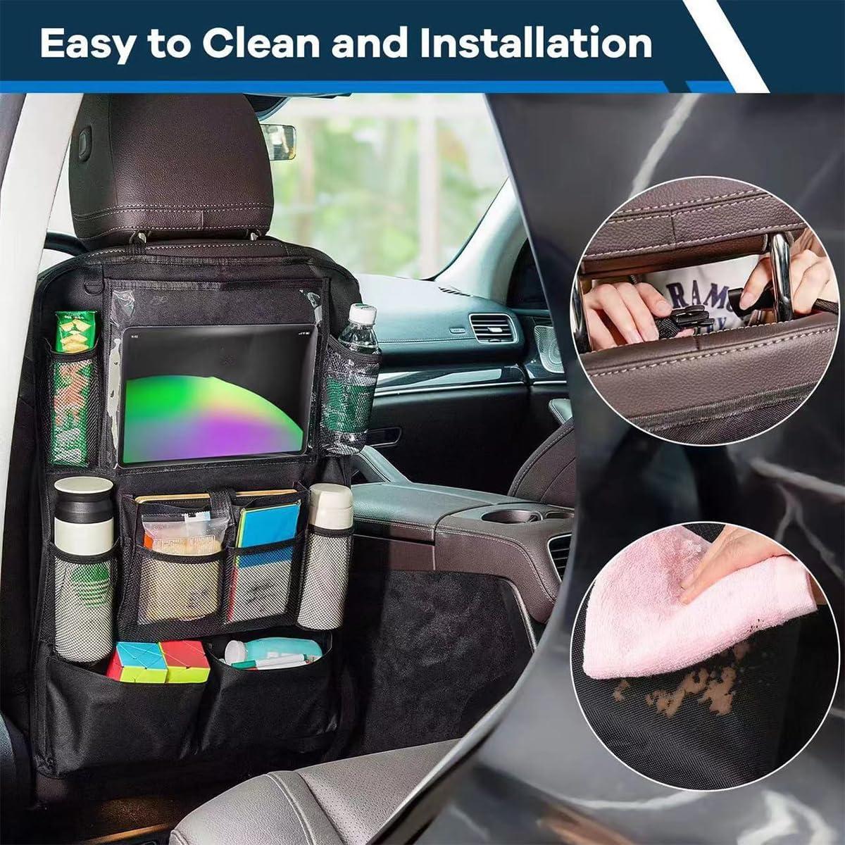 Organizador de Asiento Trasero AICEL Negro Impermeable 9 Bolsillos