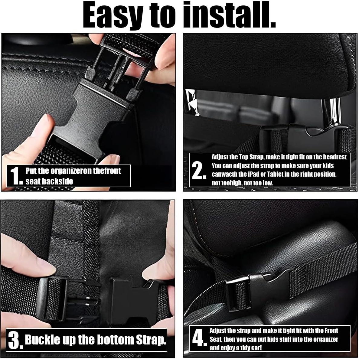 Organizador de Asiento Trasero AICEL Negro Impermeable 9 Bolsillos