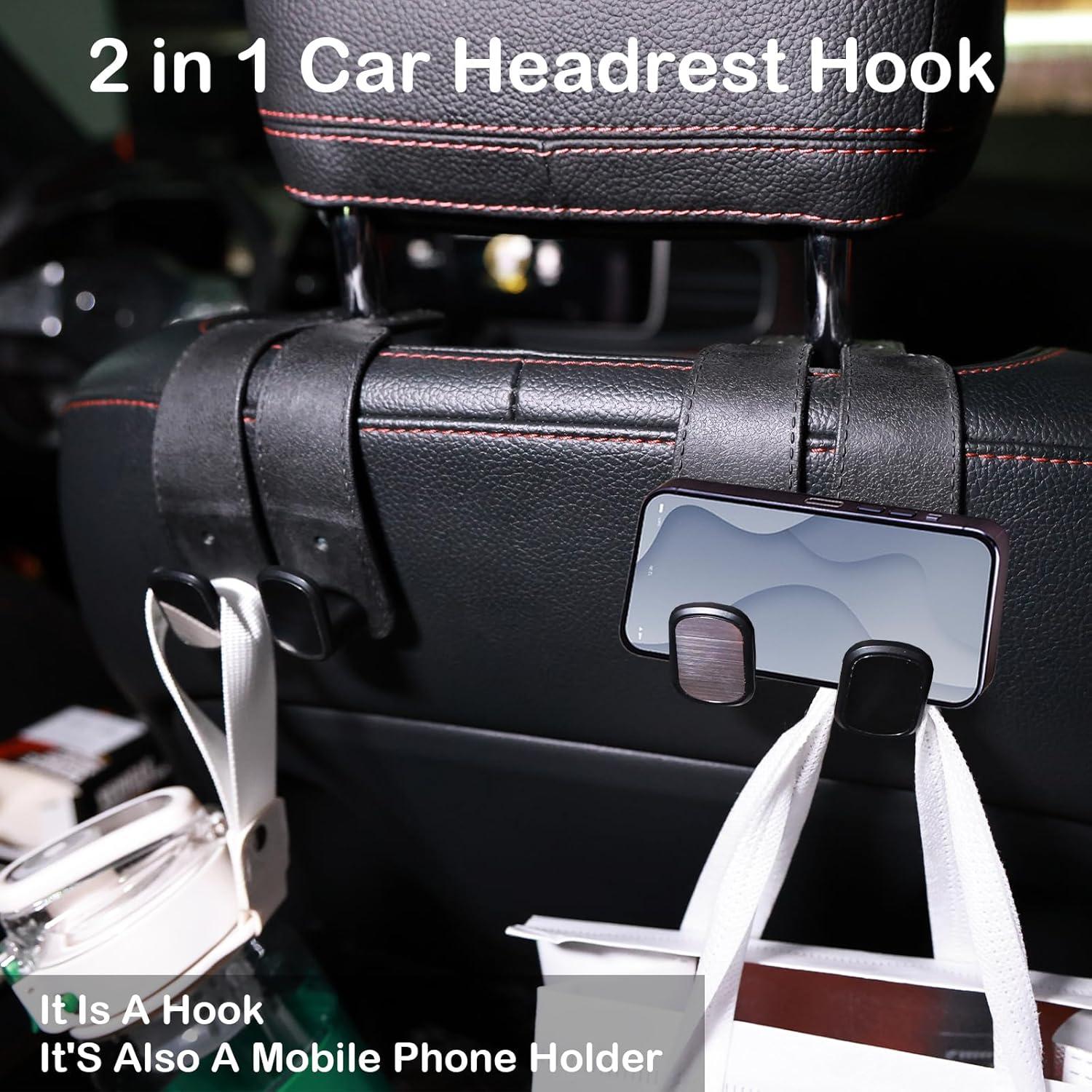 Ganchos para Reposacabezas de Coche ENOCHT - Organizador Negro