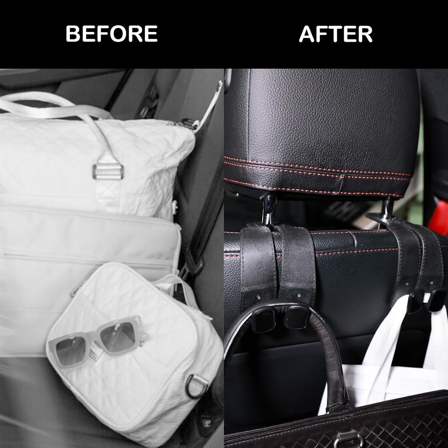 Ganchos para Reposacabezas de Coche ENOCHT - Organizador Negro