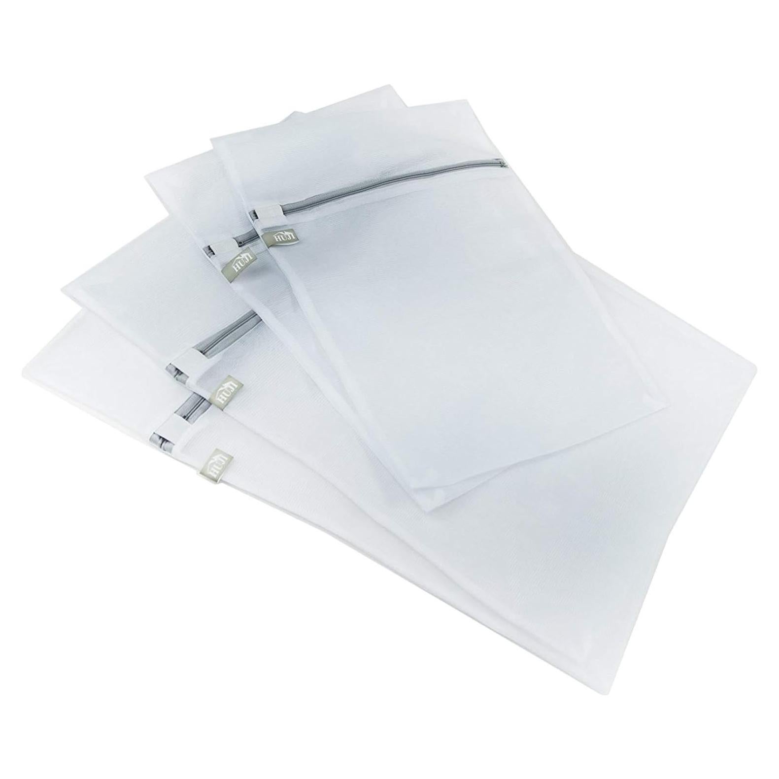 Paquete de 4 Bolsas de Lavandería HUJI Micro Malla Gris