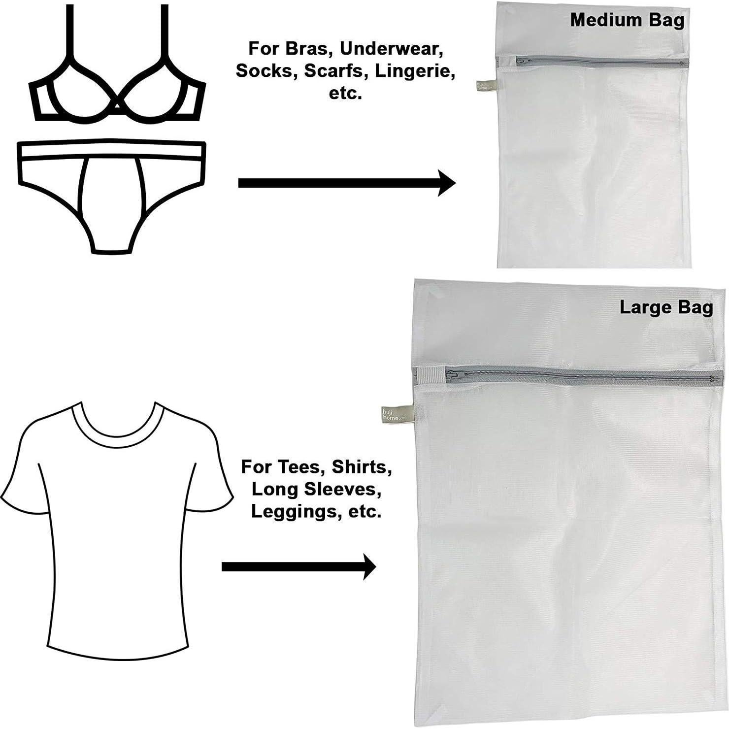 Paquete de 4 Bolsas de Lavandería HUJI Micro Malla Gris