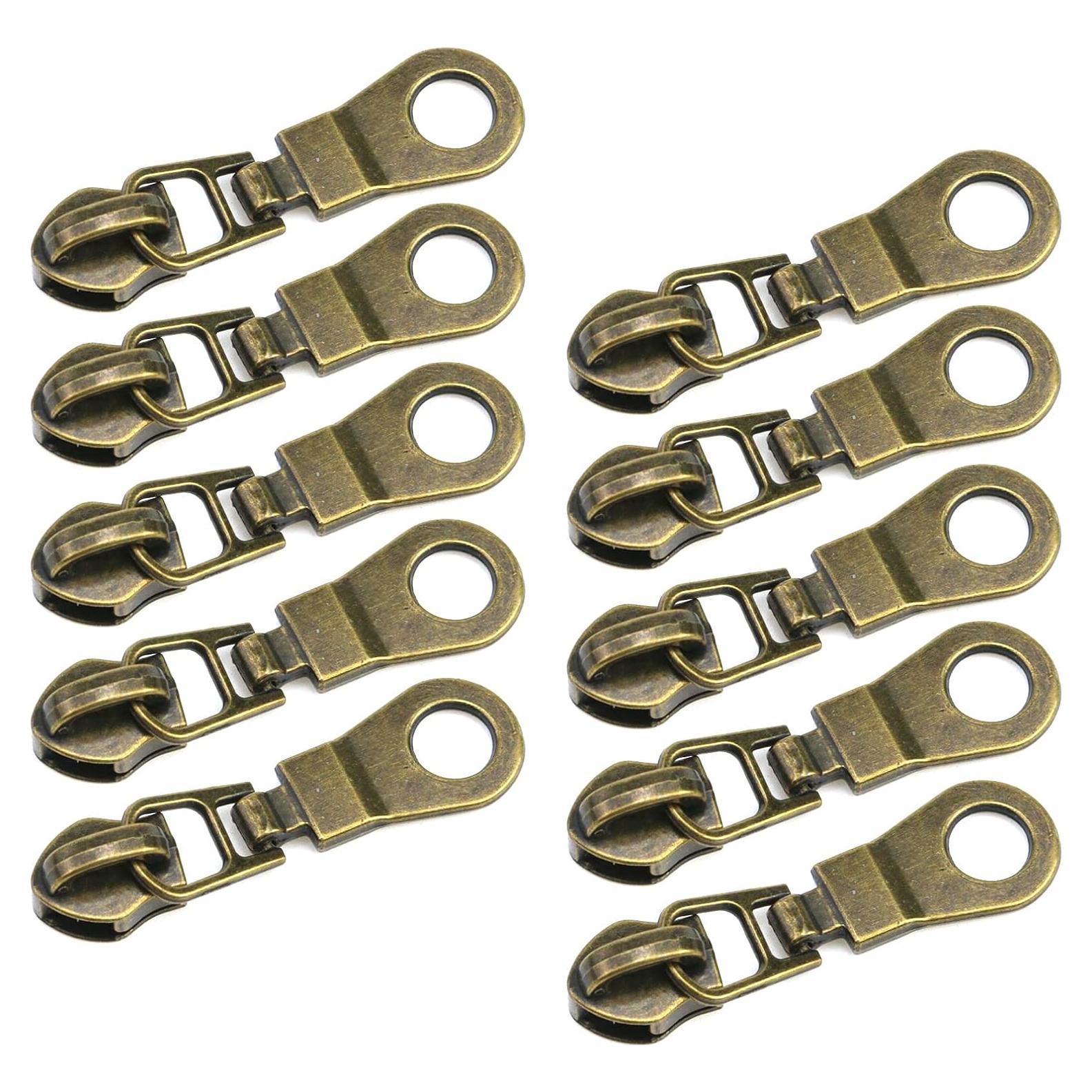 Kit de 10 Cremalleras de Nylon Chinflly para Reparación Marrón
