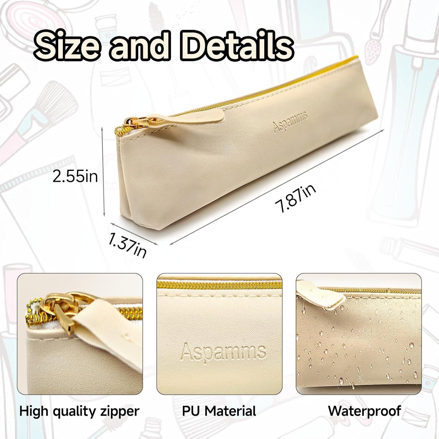 3PCS Small Makeup Bag for Purse, Mini Portable Cosmetic Bags for Women, Coin Purse Lipstick Cosmetic Accessories Leather Organizer, Small Travel Kit Storage Pouch