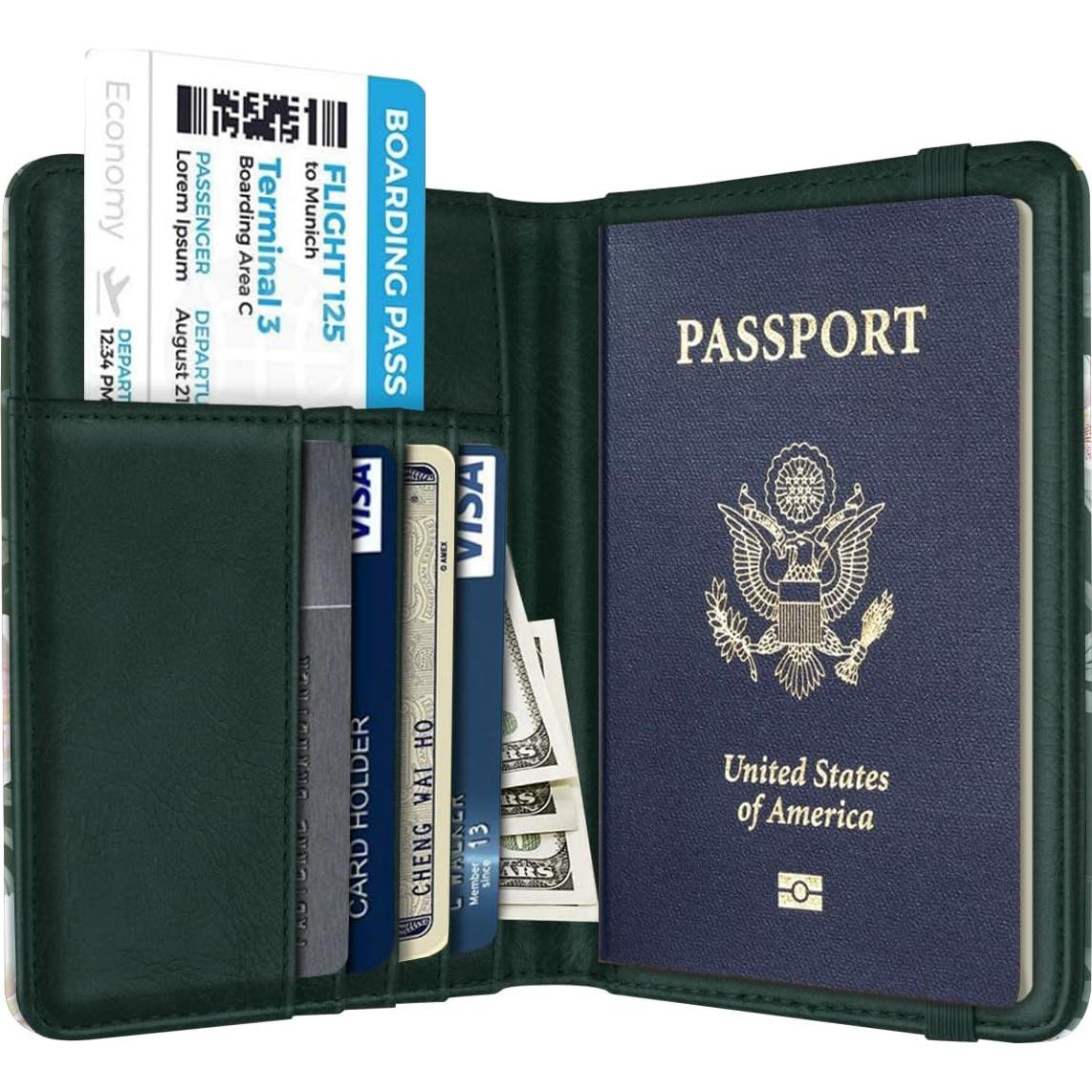 Funda de Pasaporte Coco Rossi Rosa con Bloqueo RFID para Mujeres