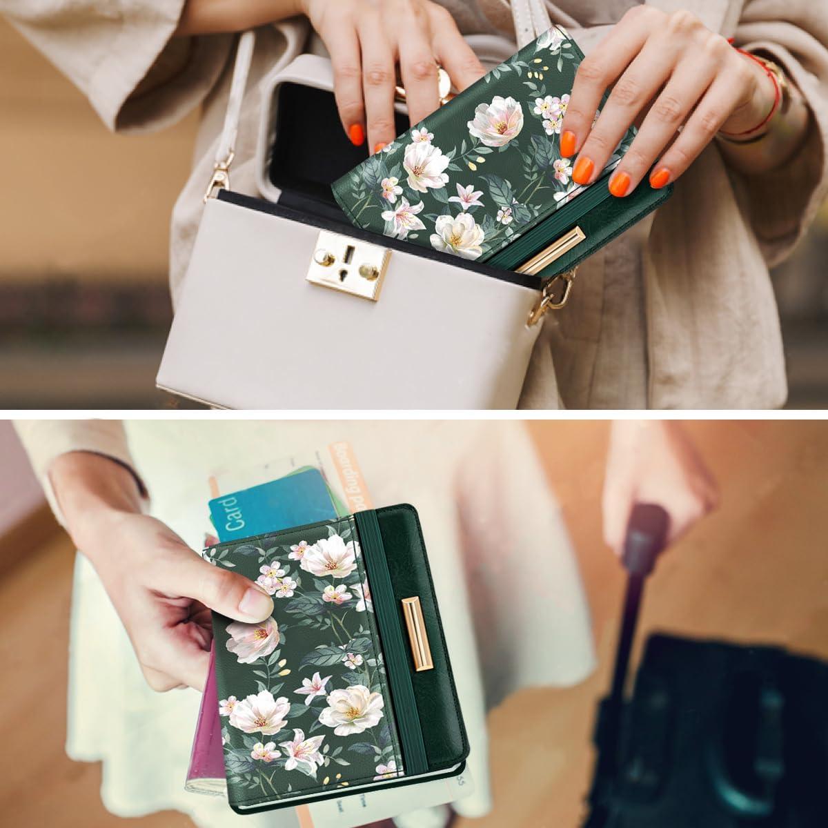 Funda de Pasaporte Coco Rossi Rosa con Bloqueo RFID para Mujeres