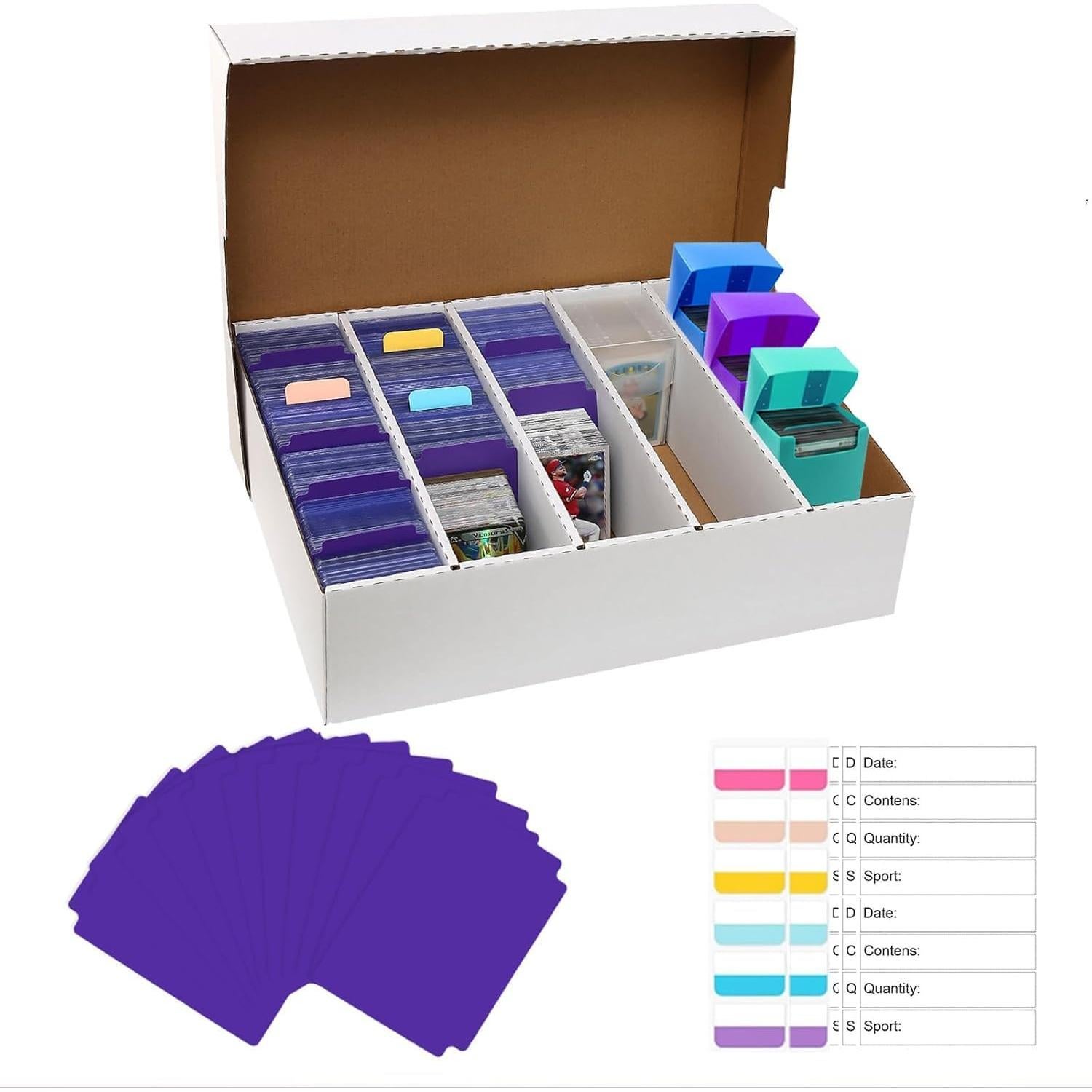 Caja de Almacenamiento de Tarjetas EBOAUSI 3950 Cartas 5 Compartimentos