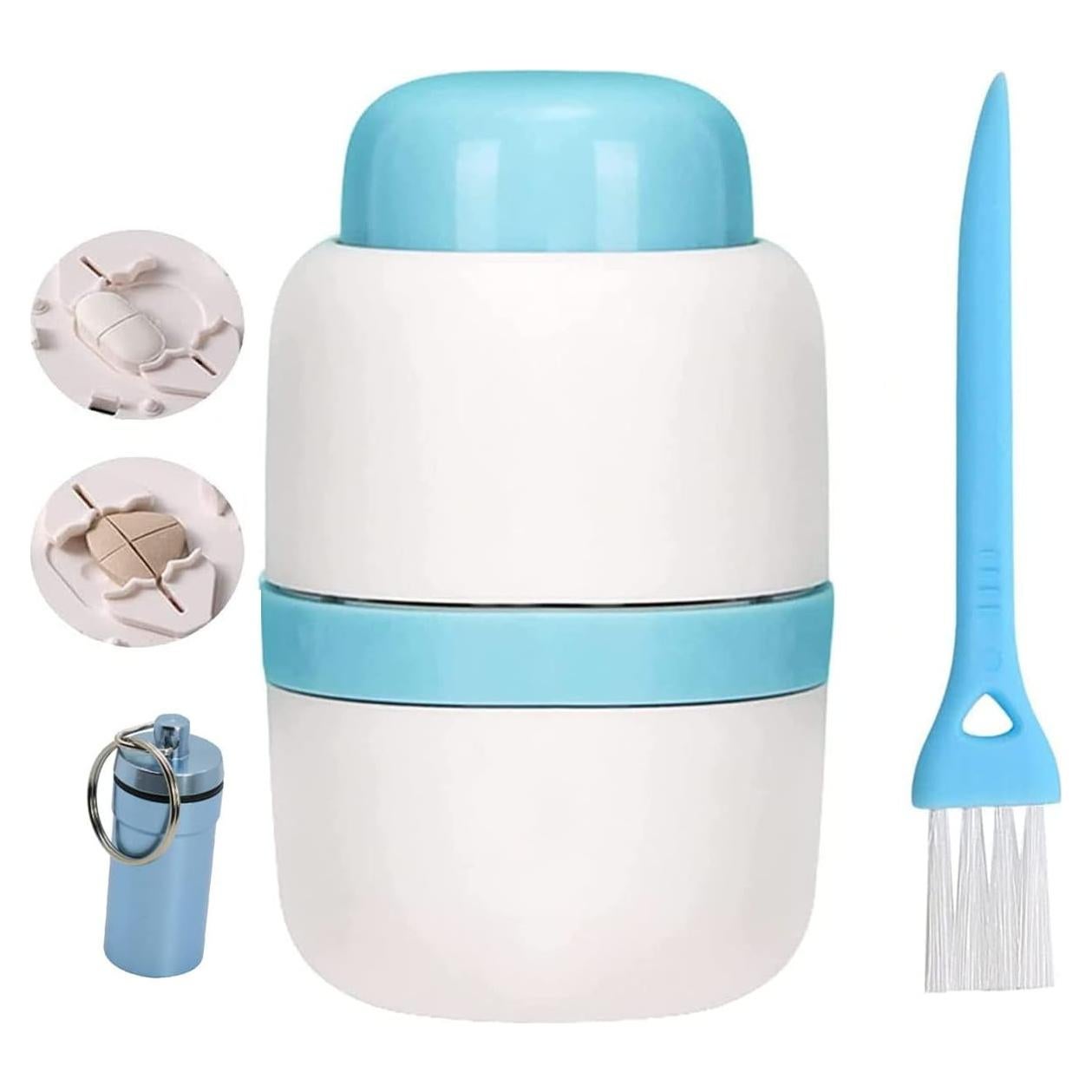 Cortador de Pastillas YJGMY Azul - Divisor 1/2 y 1/4, Portátil