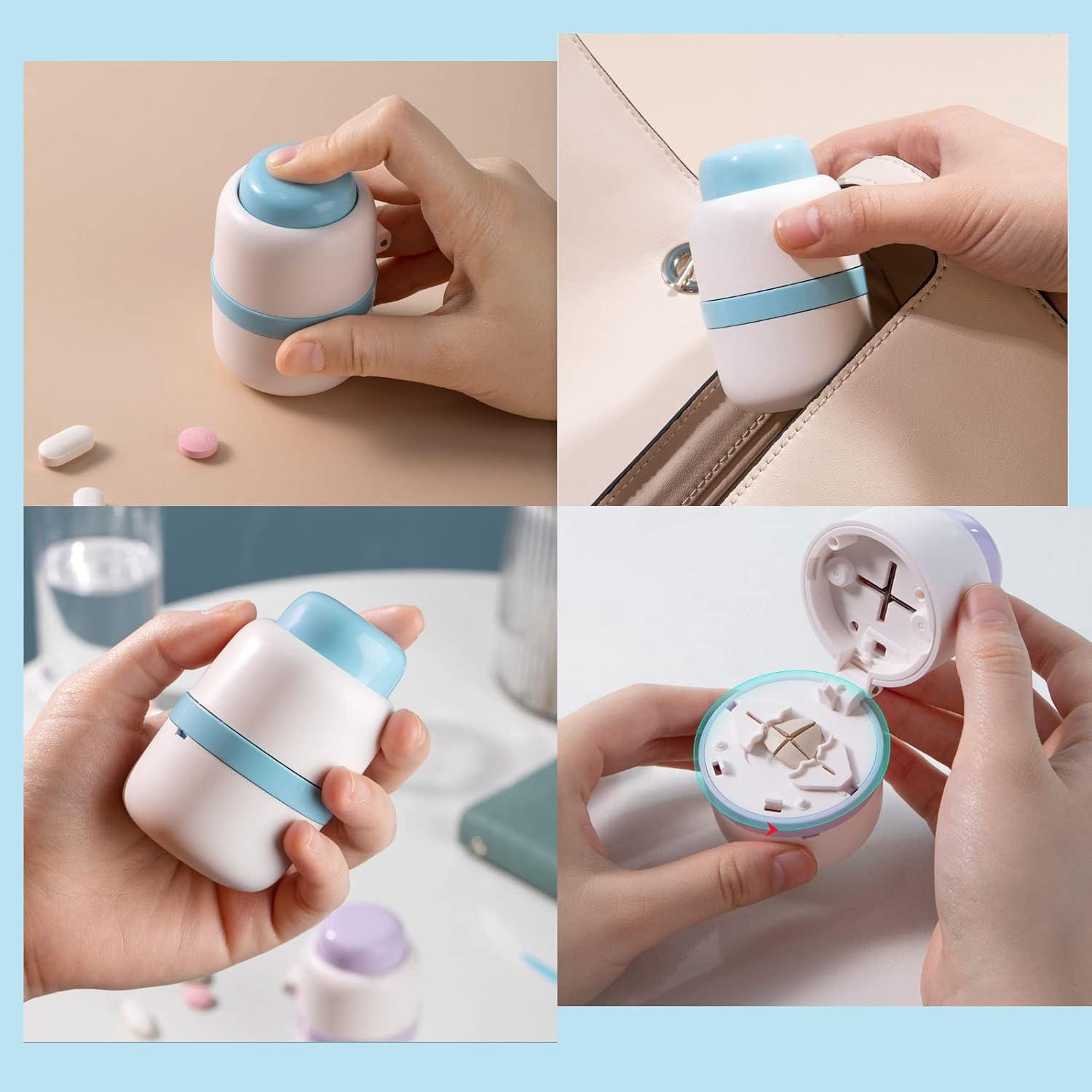 Cortador de Pastillas YJGMY Azul - Divisor 1/2 y 1/4, Portátil