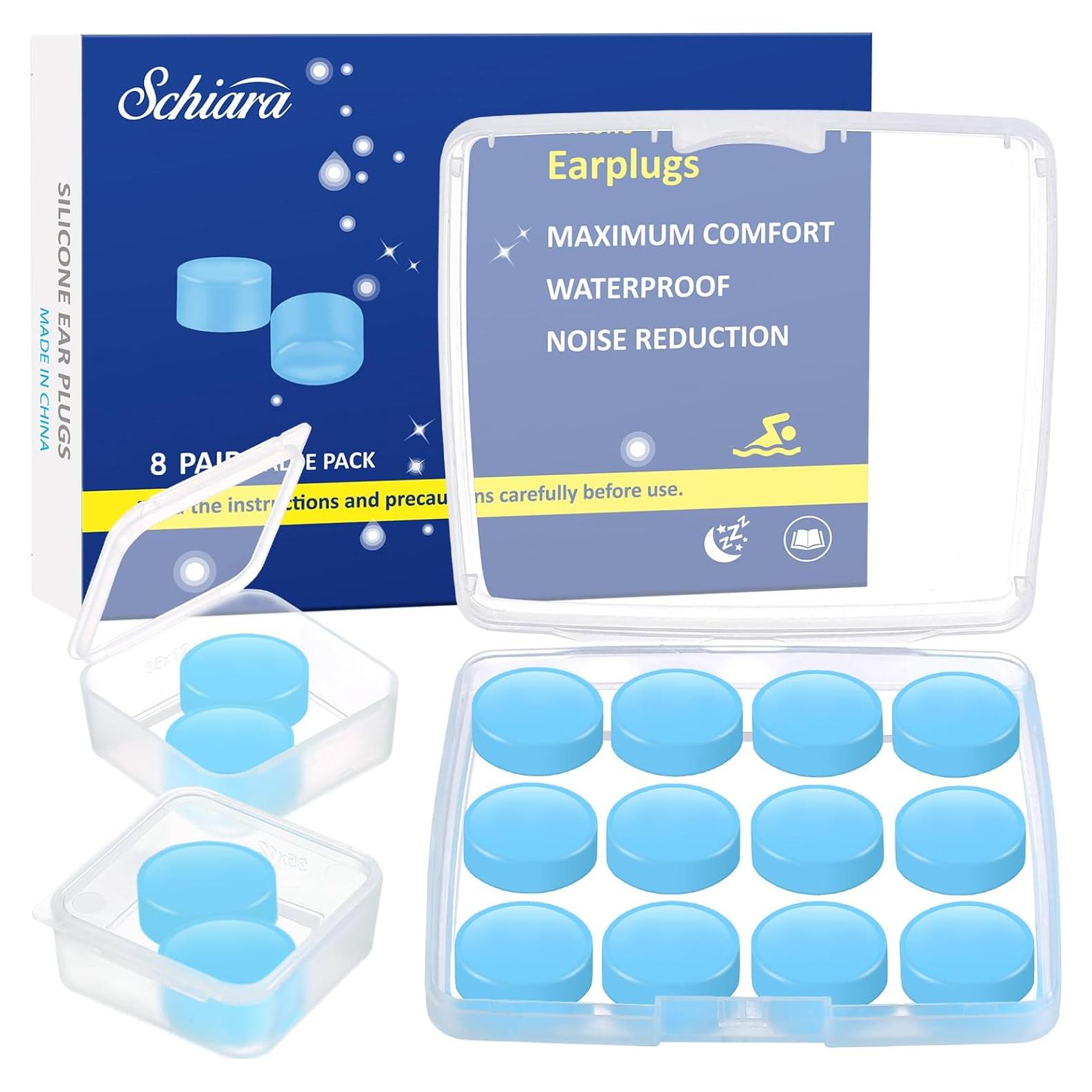 Tapones de Silicona Schiara para Dormir y Nadar - 16 Piezas