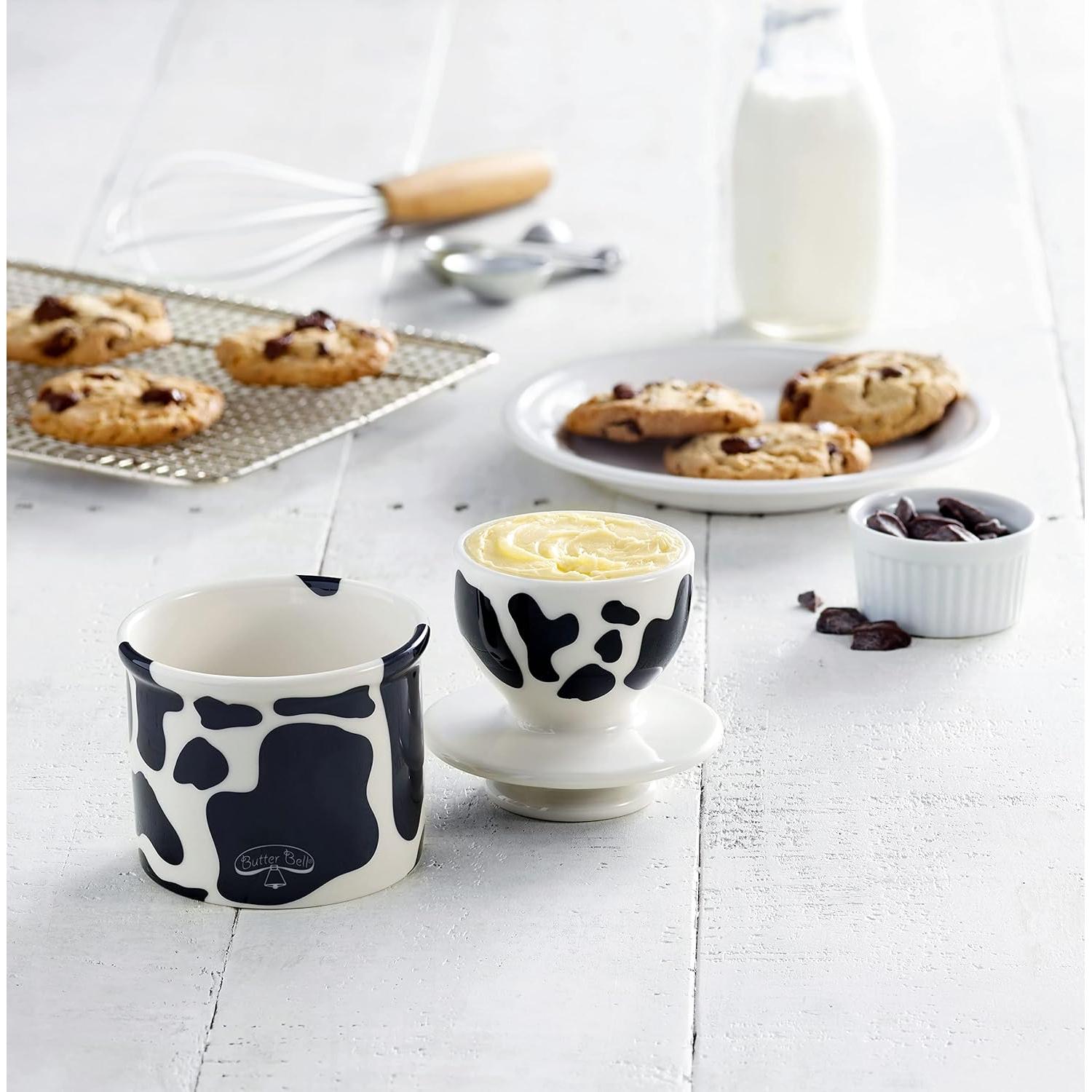 Butter Bell Crock Cerámica Francesa L. Tremain Patrón Vaca