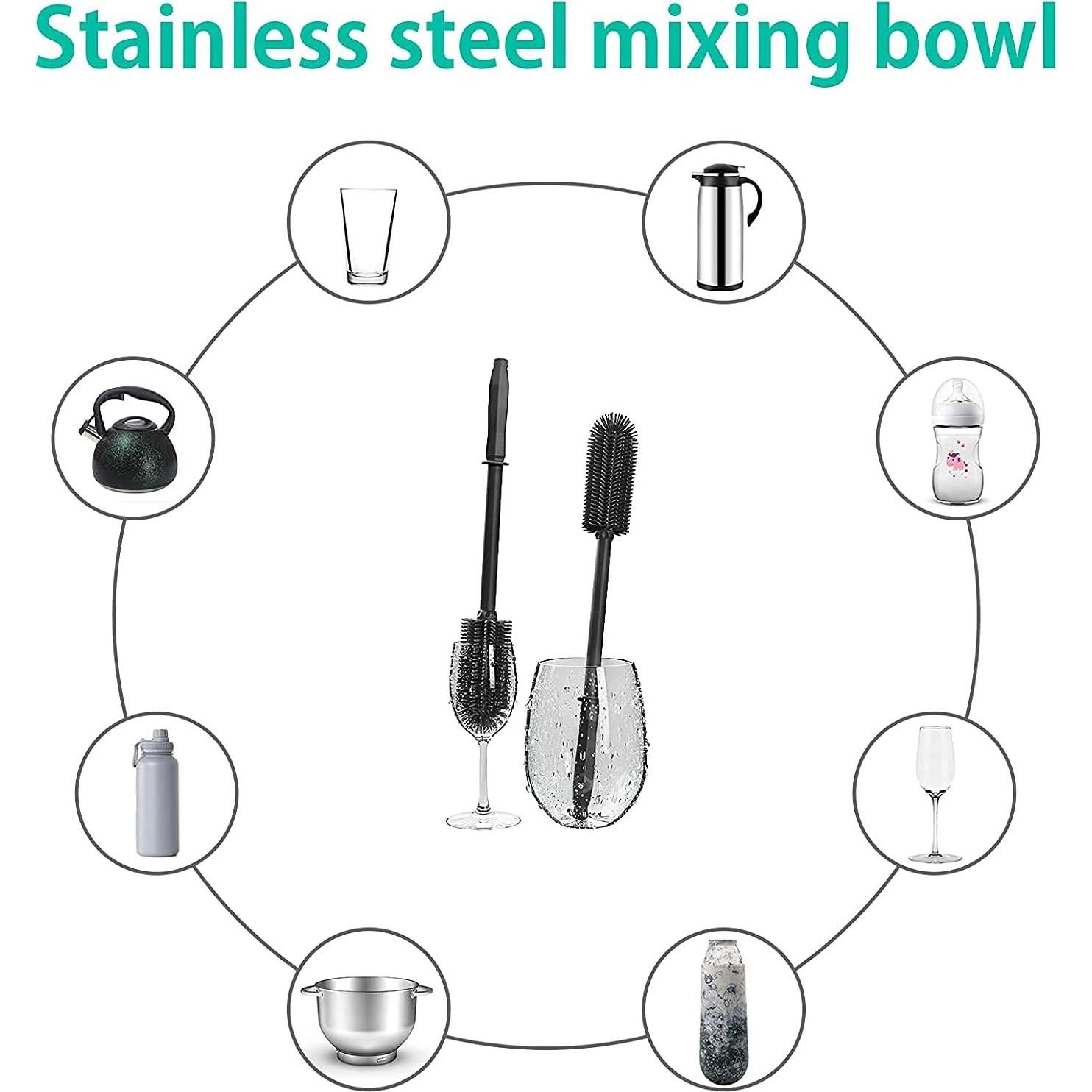 Cepillo Limpiador de Botellas de Silicona SUPPHOUS 2 Piezas