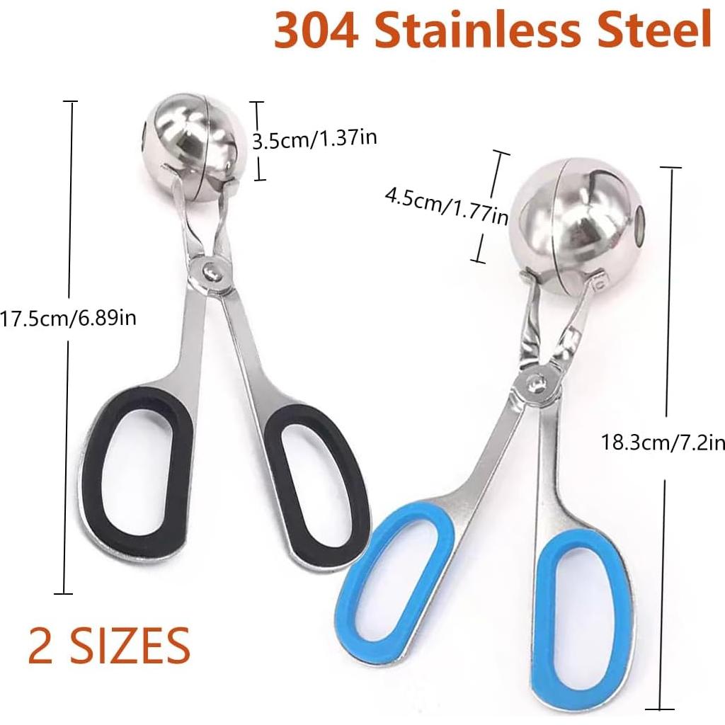 Set 3 Cucharas para Albóndigas Acero Inoxidable TuNan