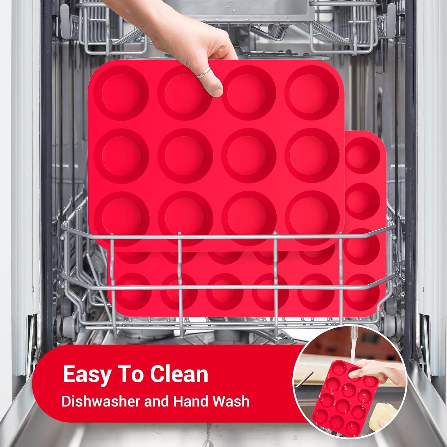 Molde de Silicona para Muffins Redfly 12 Tazas Regular Libre BPA